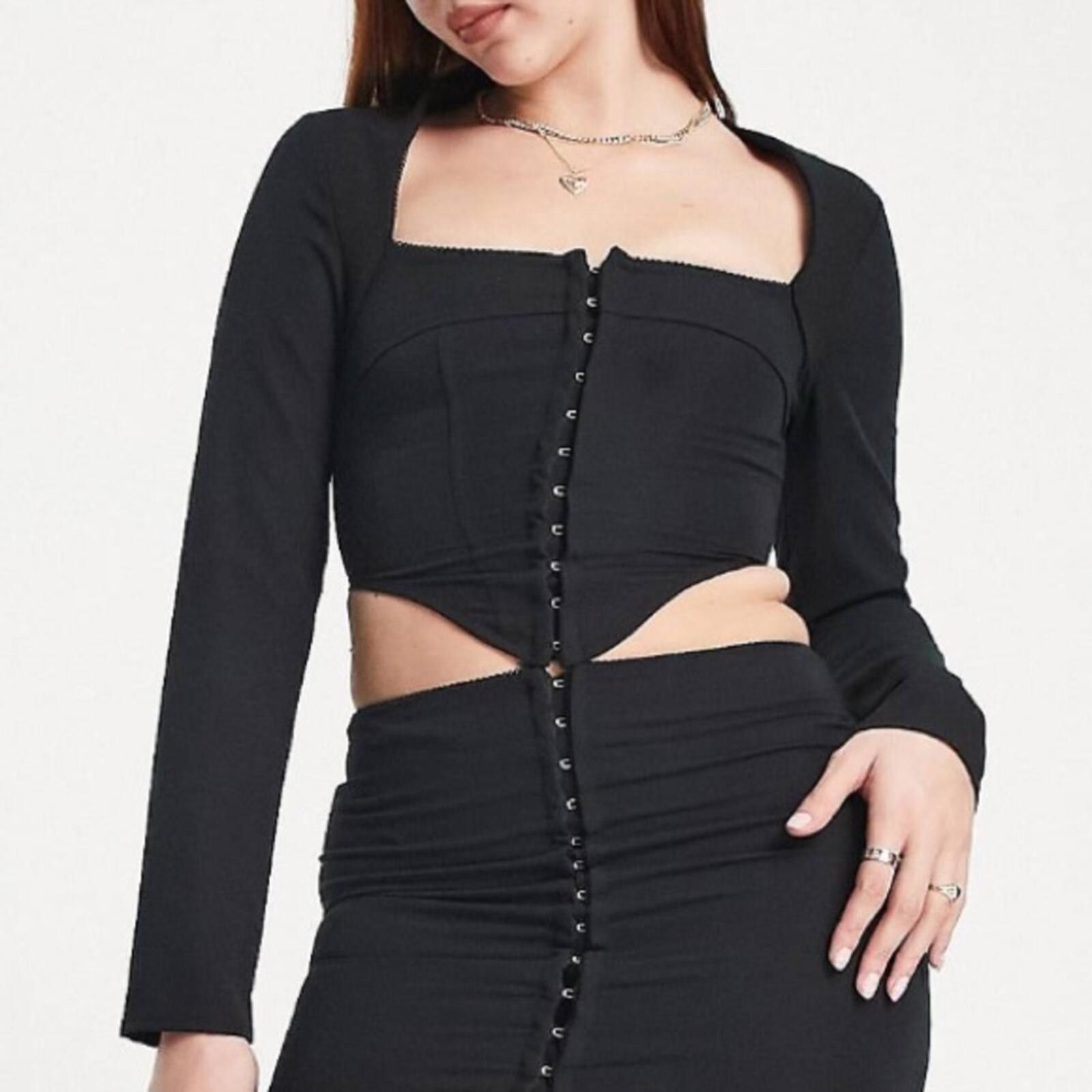 Armani Collezioni Collusion / Corset Detail Crop Top / Black Size S / US 4 / IT 40 - 3 Thumbnail