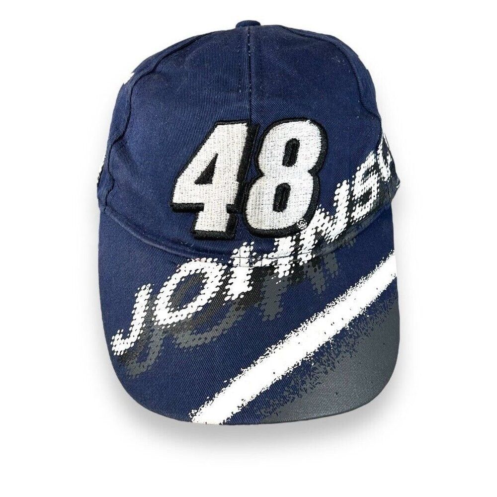 NASCAR Vintage 90s Jimmie Johnson #48 Nascar Snapback Hat One Size Size ONE SIZE - 1 Thumbnail