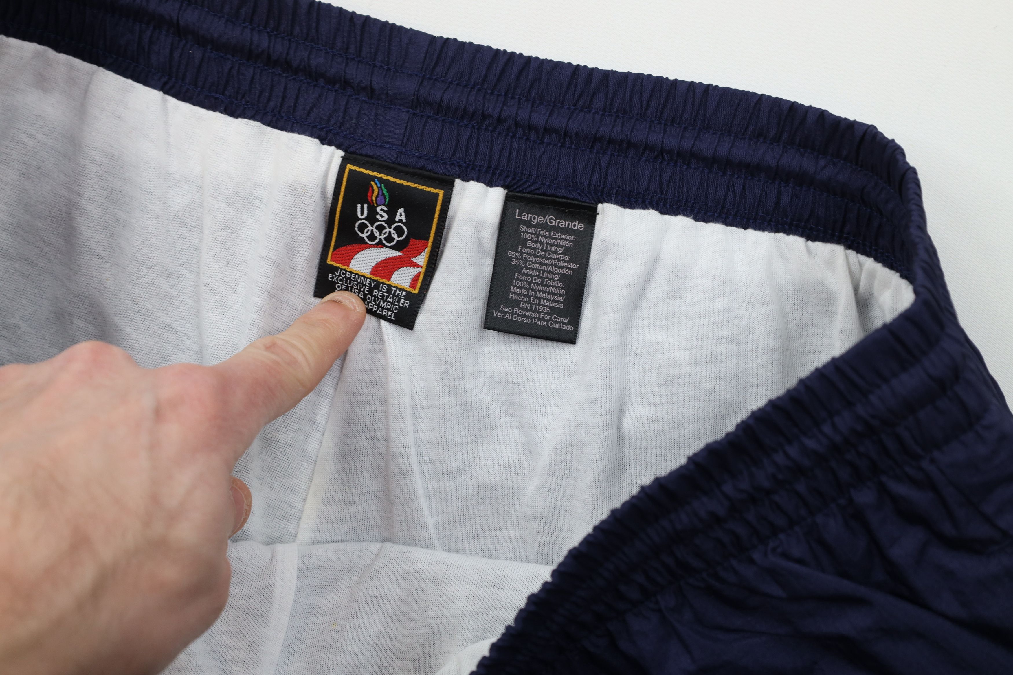 Vintage Vintage 90s USA Olympics Windbreaker Joggers Pants Navy Blue Size US 36 / EU 52 - 10 Thumbnail