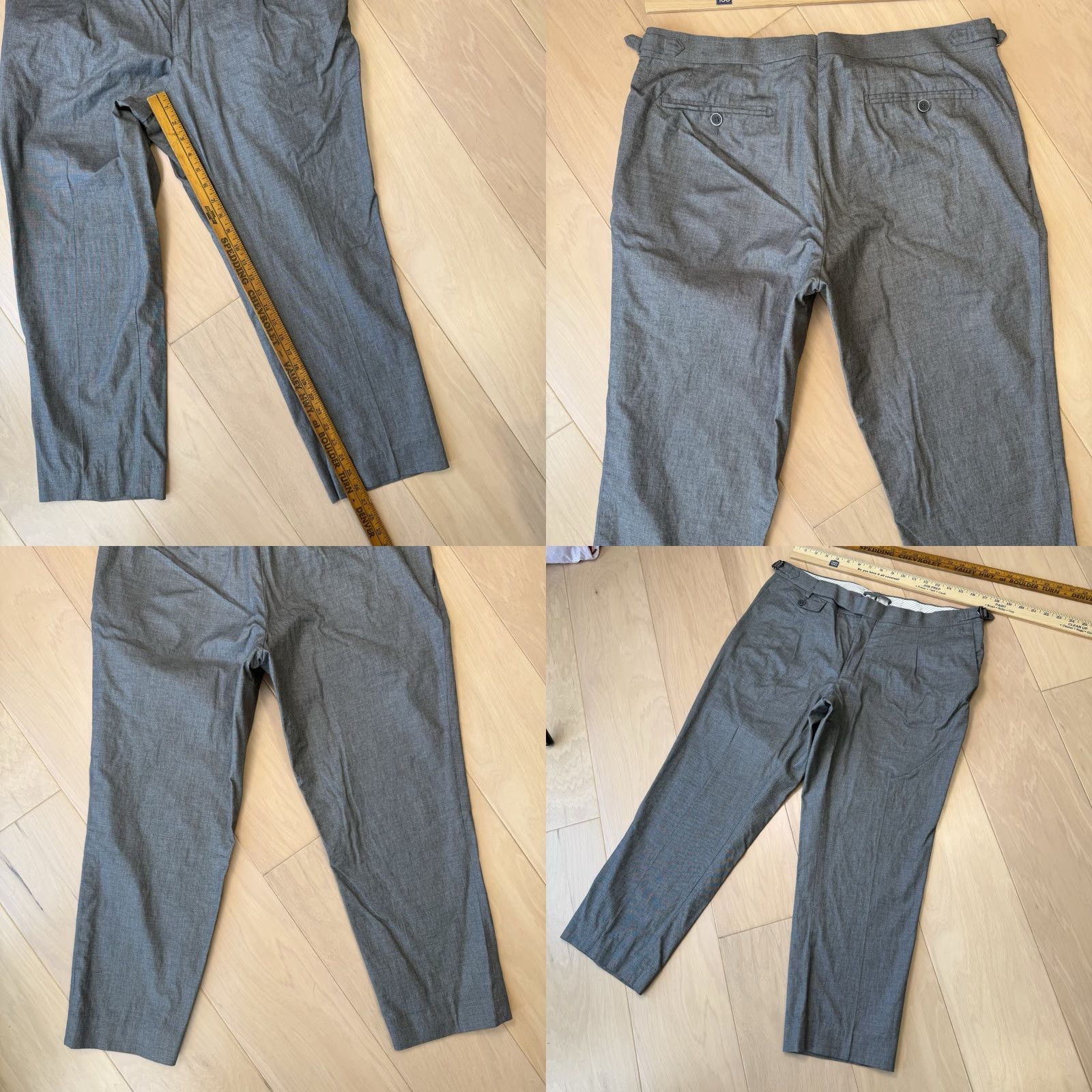 Suitsupply Suit Supply Dress Pants Gray 35x26 Regular Flat Front Wool Cotton 5-Pocket Men’s Dress Pants Size 34R - 8 Thumbnail