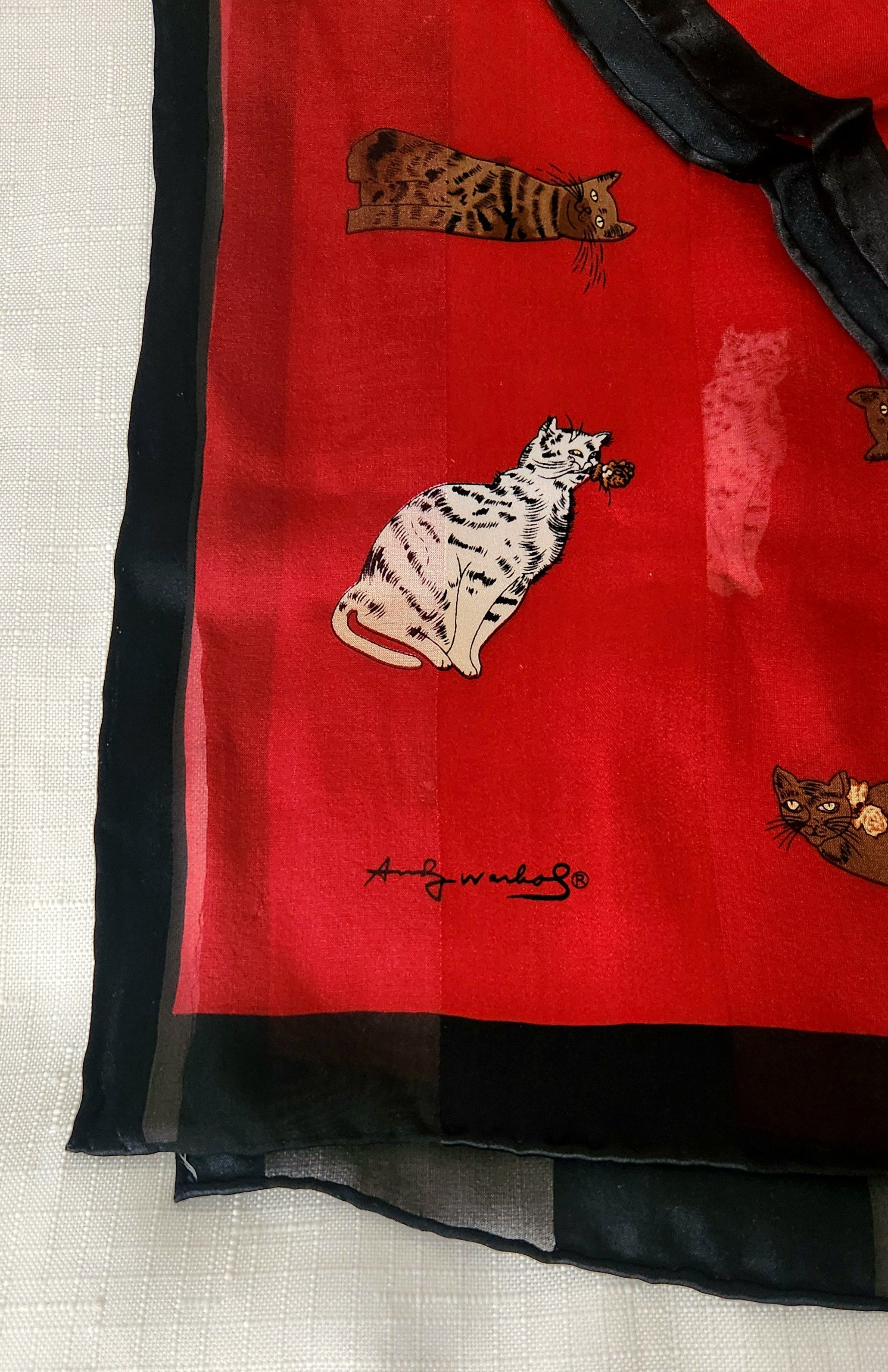 Andy Warhol Vintage RARE Andy Warhol Exclusive Museum Co cat scarf Size ONE SIZE - 4 Thumbnail
