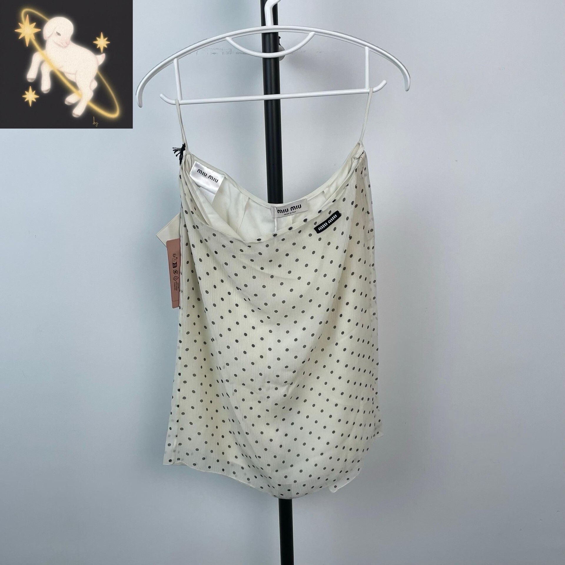 Miumiu Silk Polka Dot Skirt