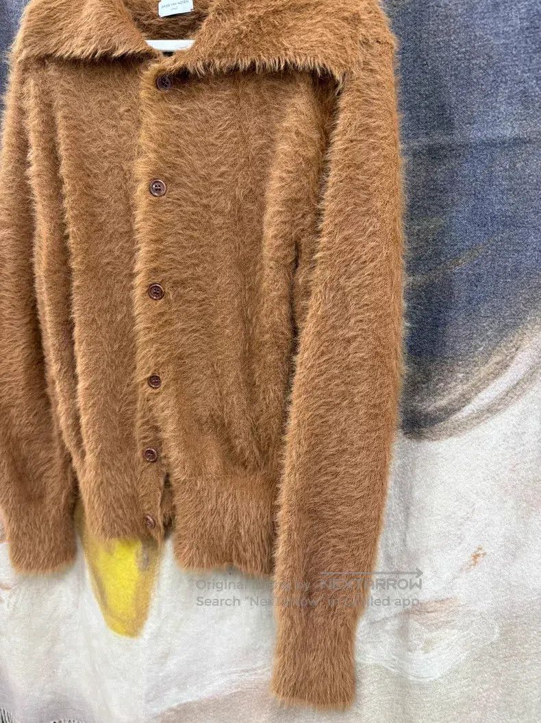 Dries Van Noten Dries Van Noten Soft Long-haired Collar Open Cardigan Size US S / EU 44-46 / 1 - 2 Thumbnail