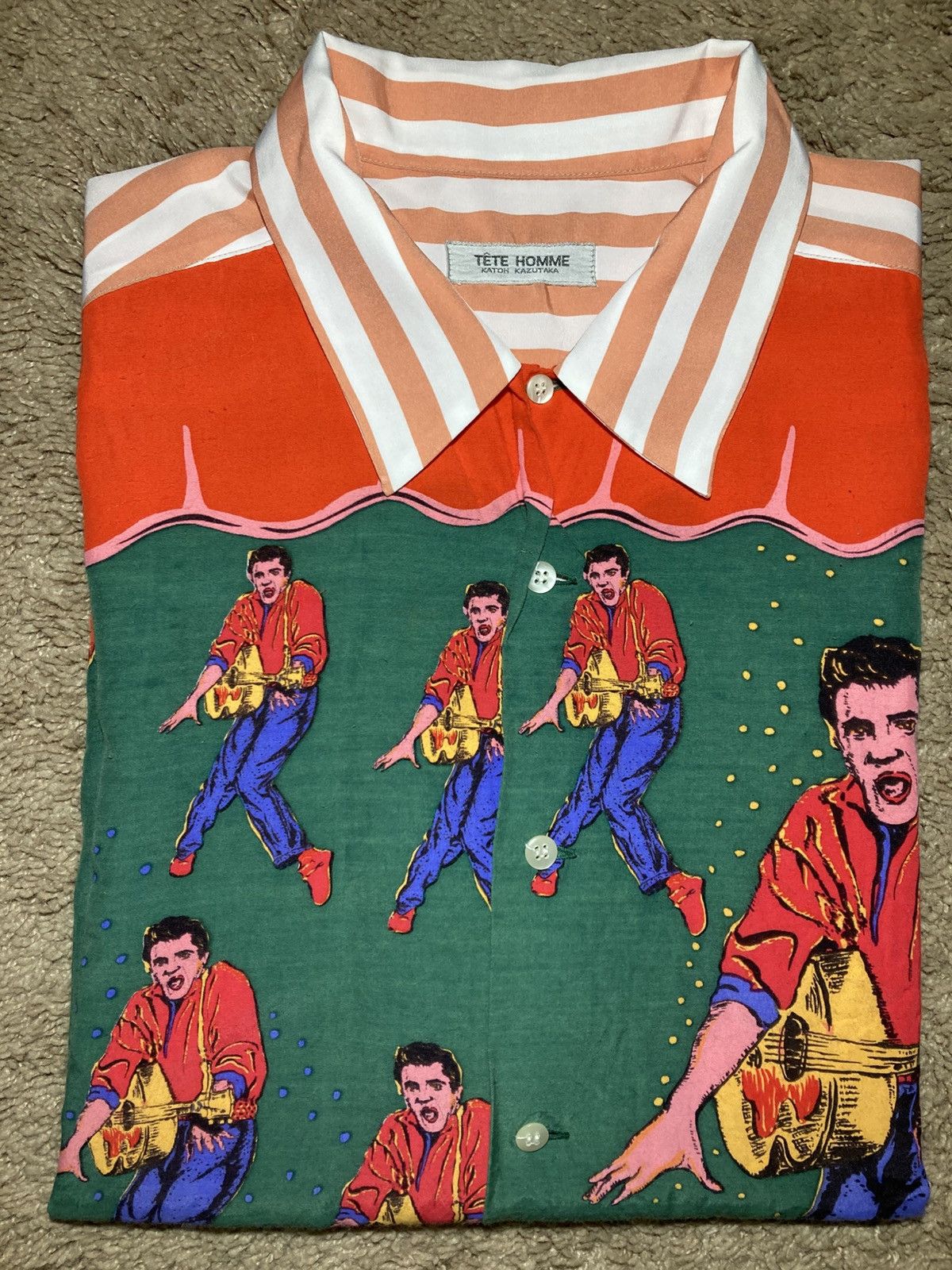 Tete Homme SS92 Tete Homme Kazutaka Katoh Viscose Elvis Pop Art 90s 80s Size US M / EU 48-50 / 2 - 1 Thumbnail