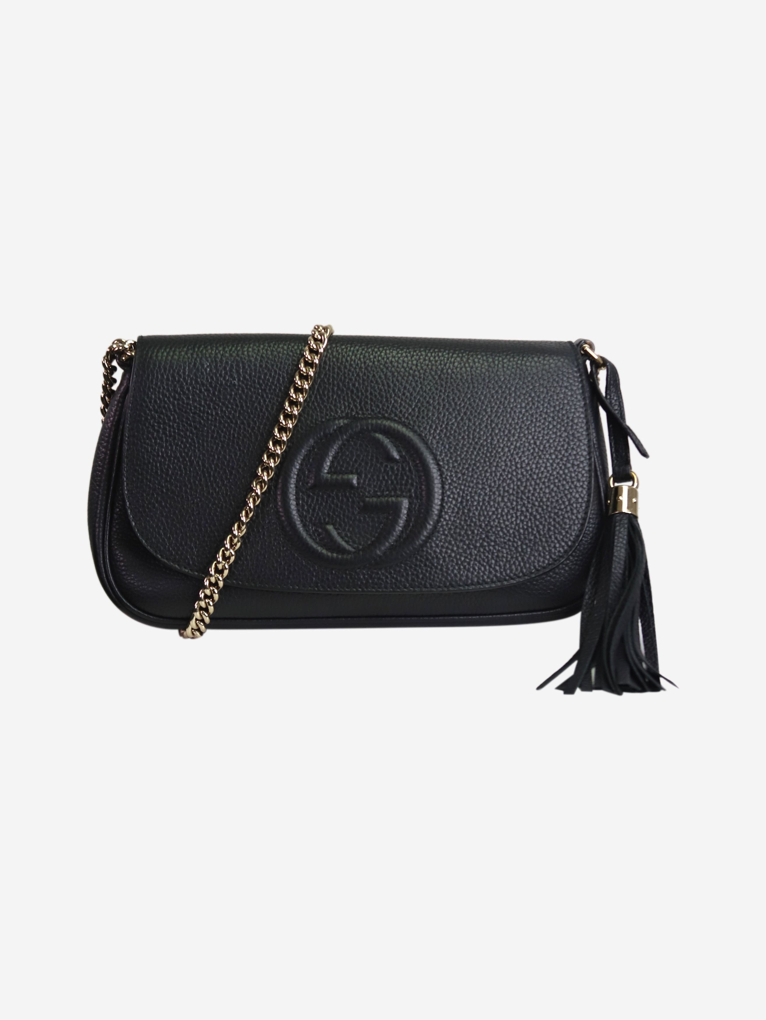 Gucci Black Soho textured leather cross-body bag