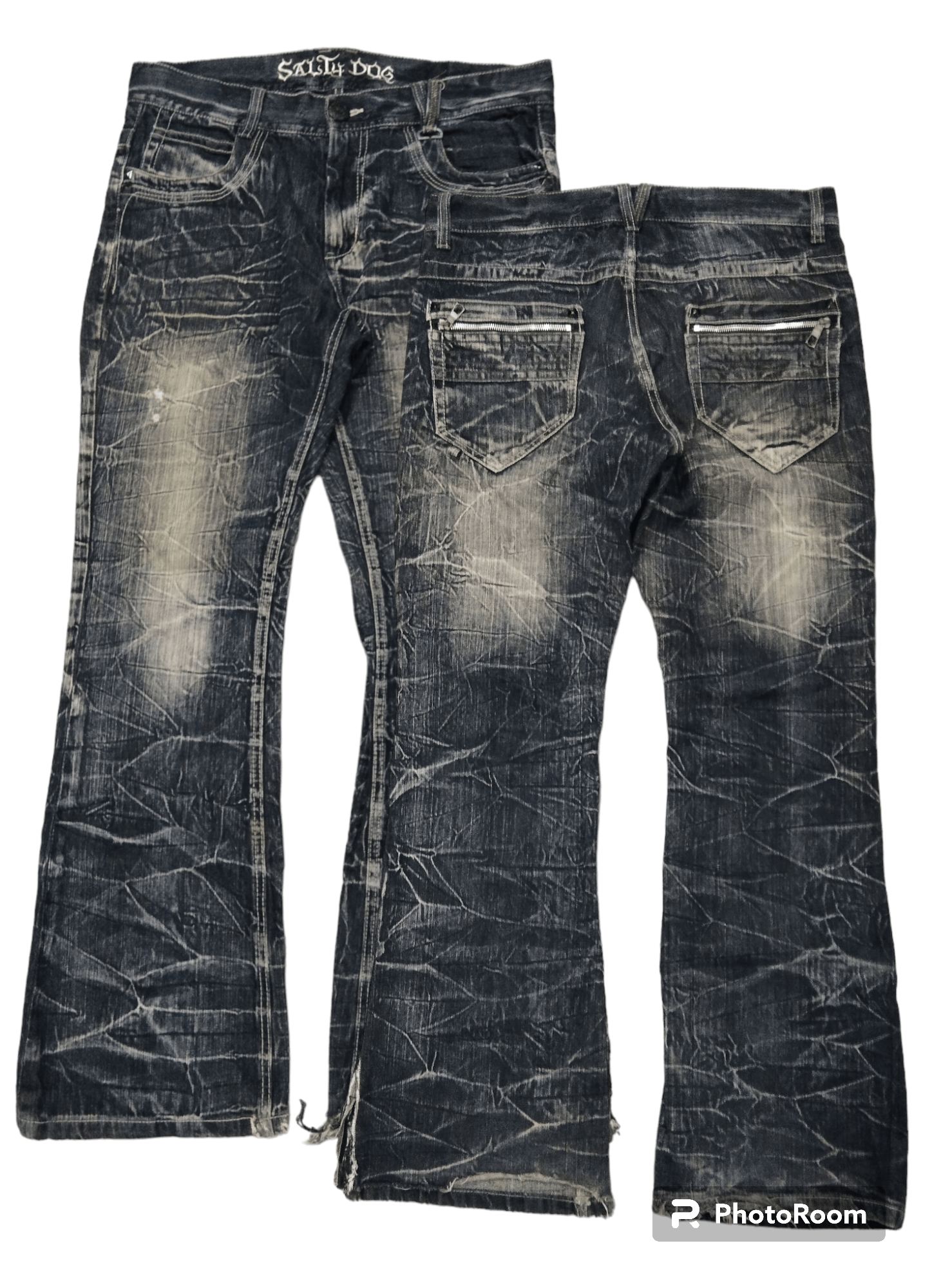 Japanese Brand FLARE SICK RUSTY SALTY DOG DENIM PANTS Size US 34 / EU 50 - 1 Thumbnail