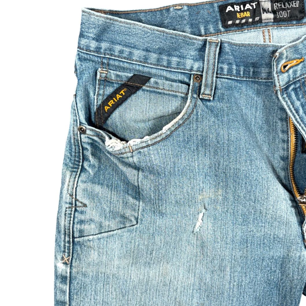 Ariat Ariat Jeans Mens 34x35 Blue Rebar M4 Relaxed Bootcut Denim Workwear Size US 34 / EU 50 - 7 Thumbnail