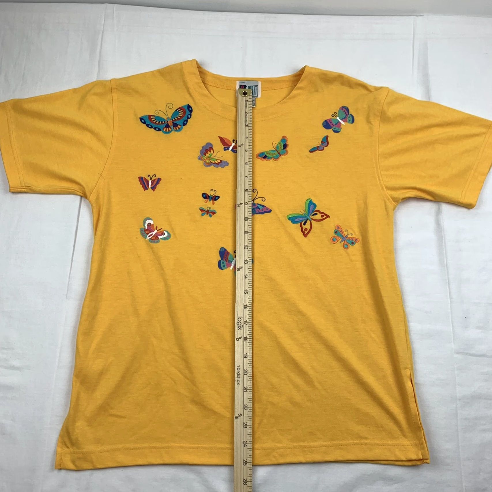 Vintage VINTAGE Bolo Spirit T-Shirt Womens Medium Yellow Butterfly 90s Casual Size M / US 6-8 / IT 42-44 - 6 Thumbnail