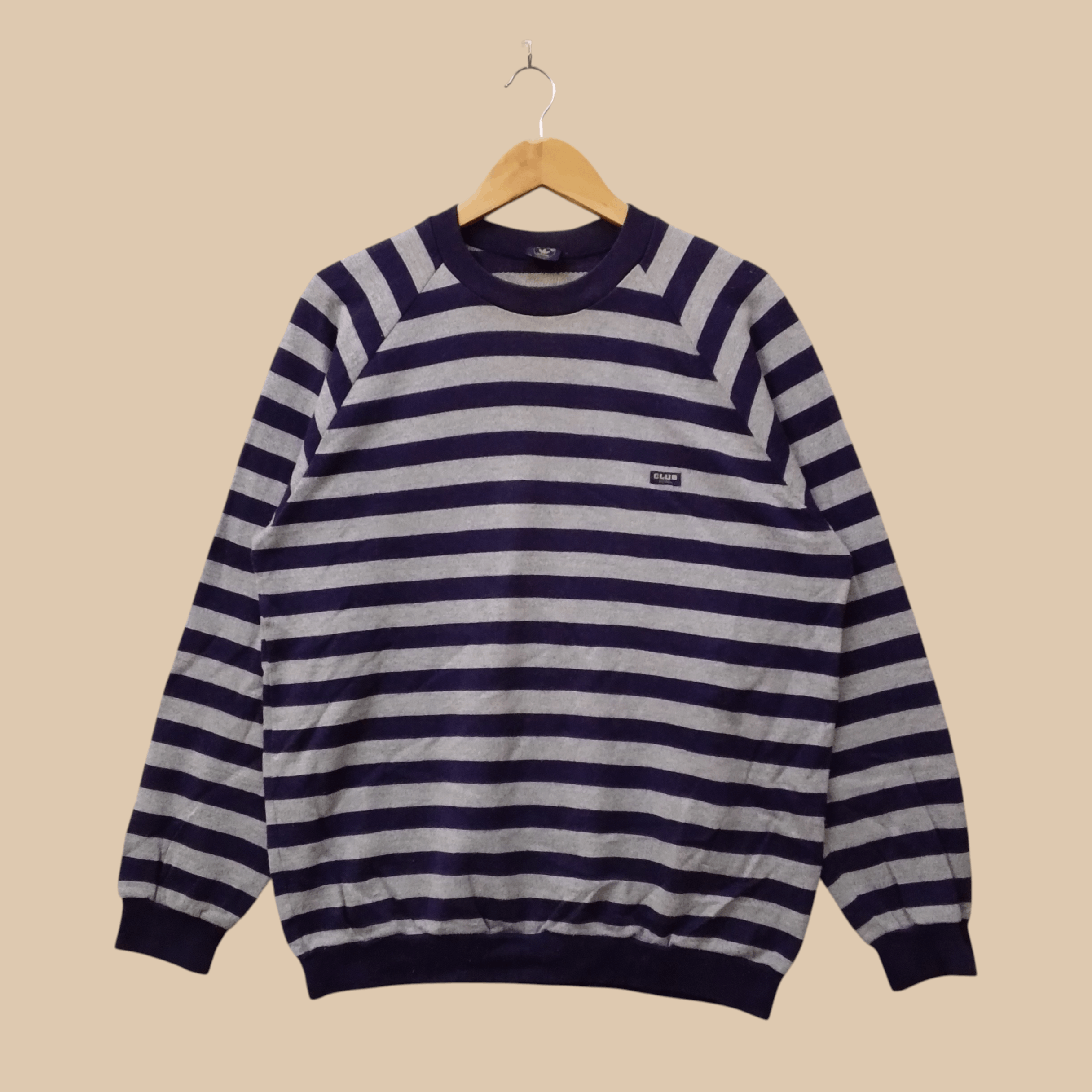 Adidas Vintage 90s Adidas Club Stripes Sweatshirt Size US L / EU 52-54 / 3 - 1 Thumbnail