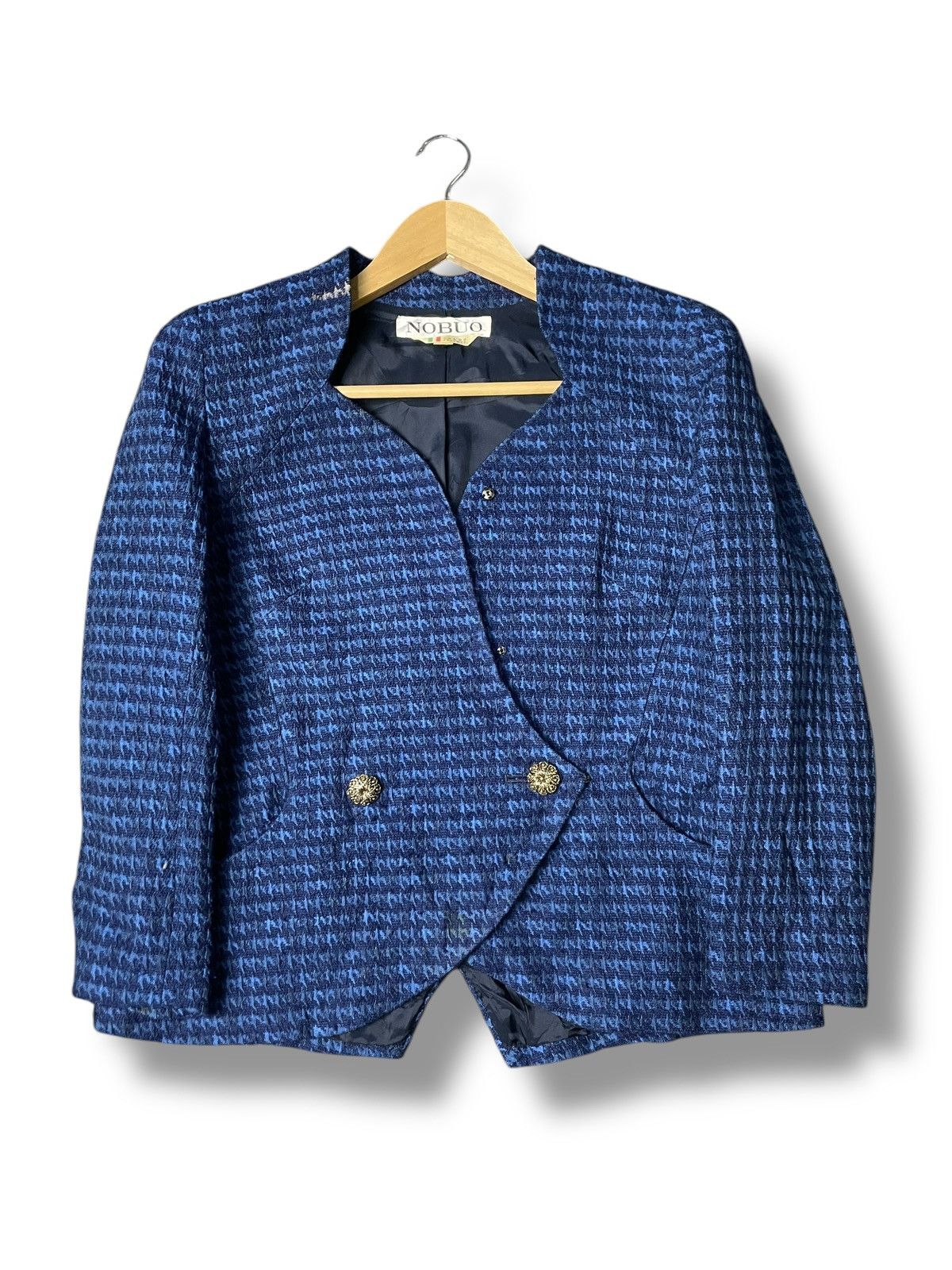 Japanese Brand × Vintage NOBUO Brand Fashion Double Breasted Crop Coat (88) Size XXS / US 00 / IT 34 - 1 Thumbnail