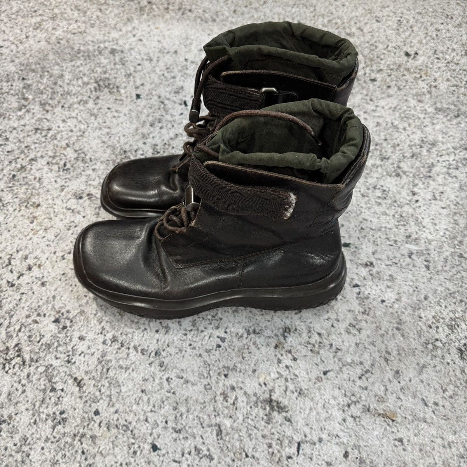 Prada Prada AW99 Archive Square Toe Vibram Combat Boots Size US 7.5 / EU 40-41 - 3 Thumbnail