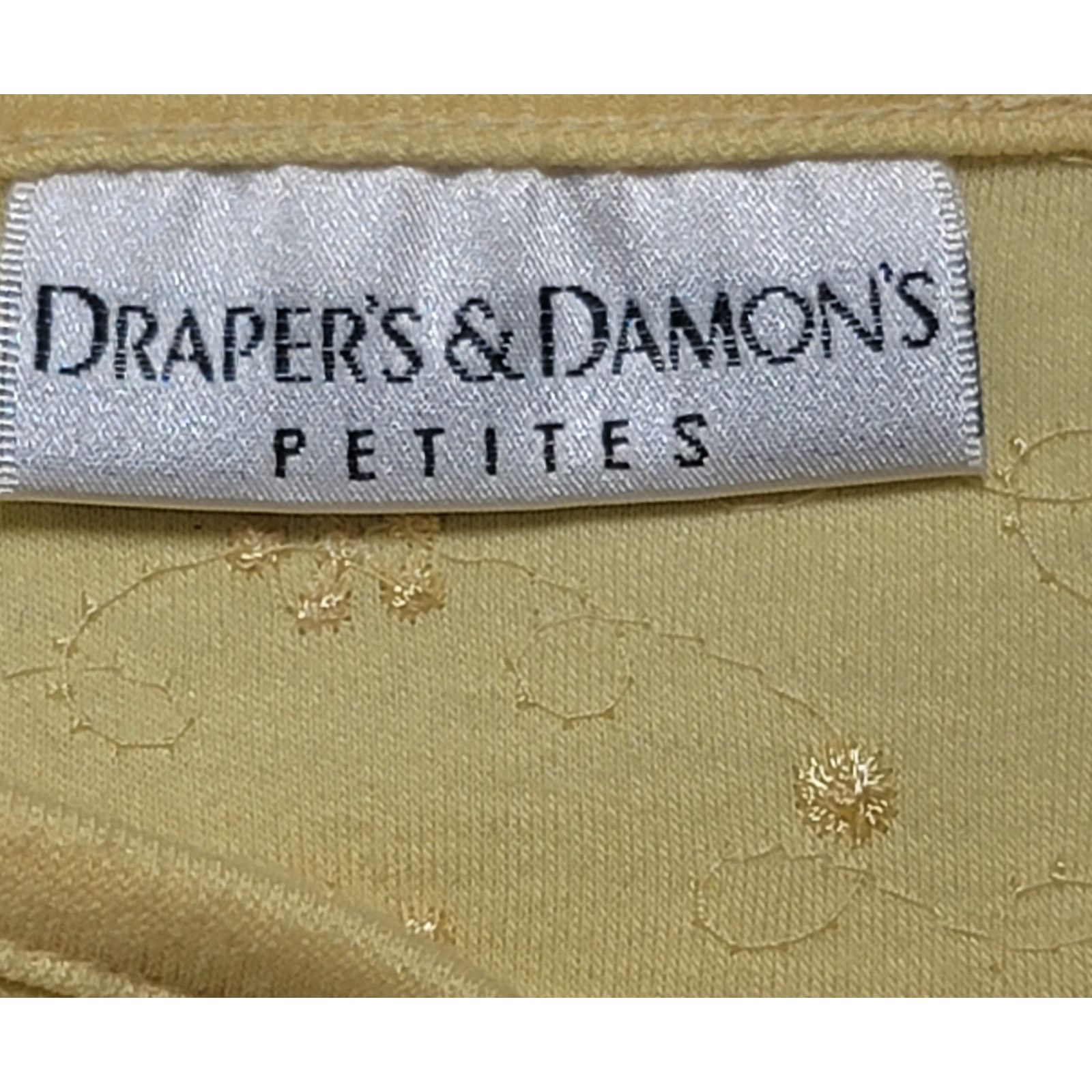 Other Draper's & Damon's Yellow Embroidered Floral Top PXL NWOT Size XL / US 12-14 / IT 48-50 - 4 Thumbnail