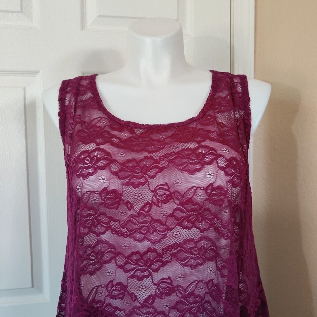 Torrid Torrid purple sheer lace scoop tunic tank sz 1 Size XL / US 12-14 / IT 48-50 - 3 Thumbnail