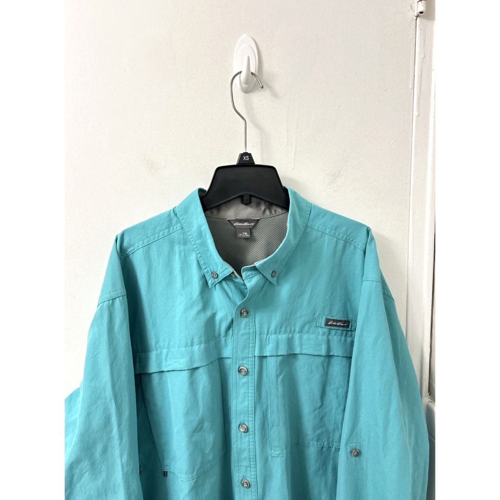 Eddie Bauer Eddie Bauer Shirt Mens XL Aqua Blue Button Down Fishing Outdoor Vented L/S Size US XL / EU 56 / 4 - 2 Thumbnail