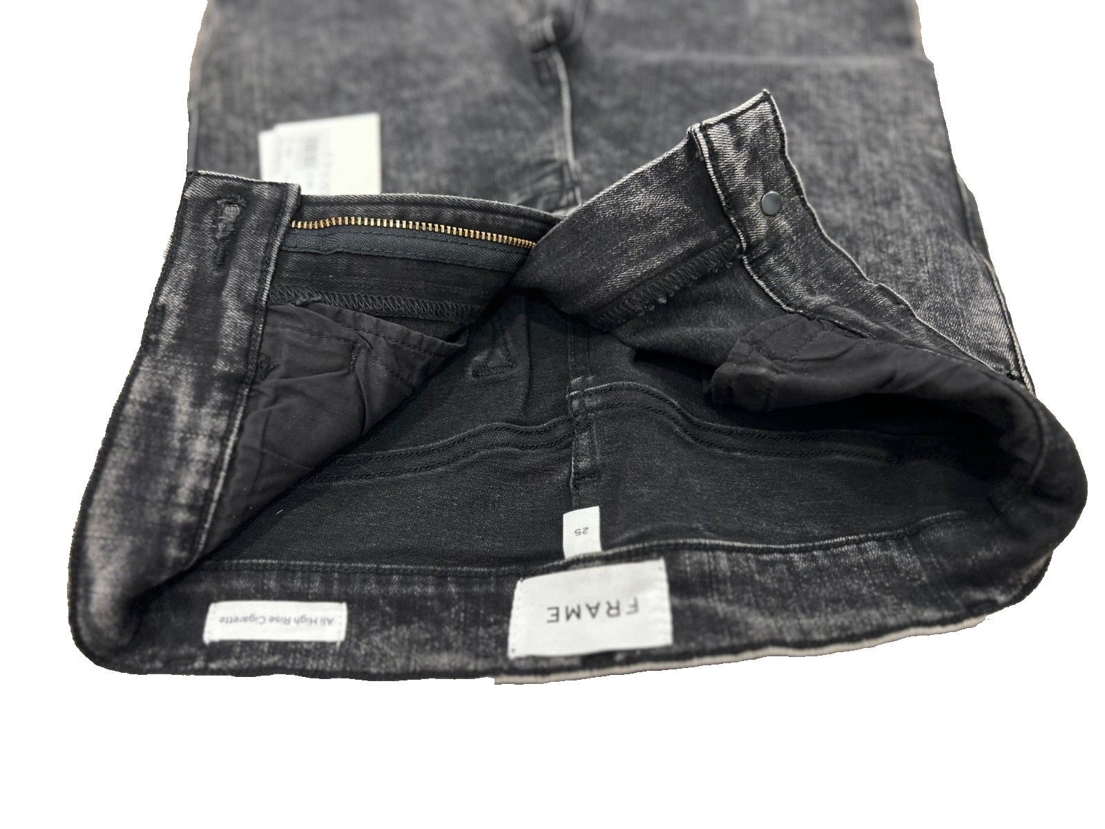 Frame Frame Ali High-Rise Cigarette Jeans Acid Wash ( 25 ) Size 25" / US 0 / IT 36 - 4 Thumbnail