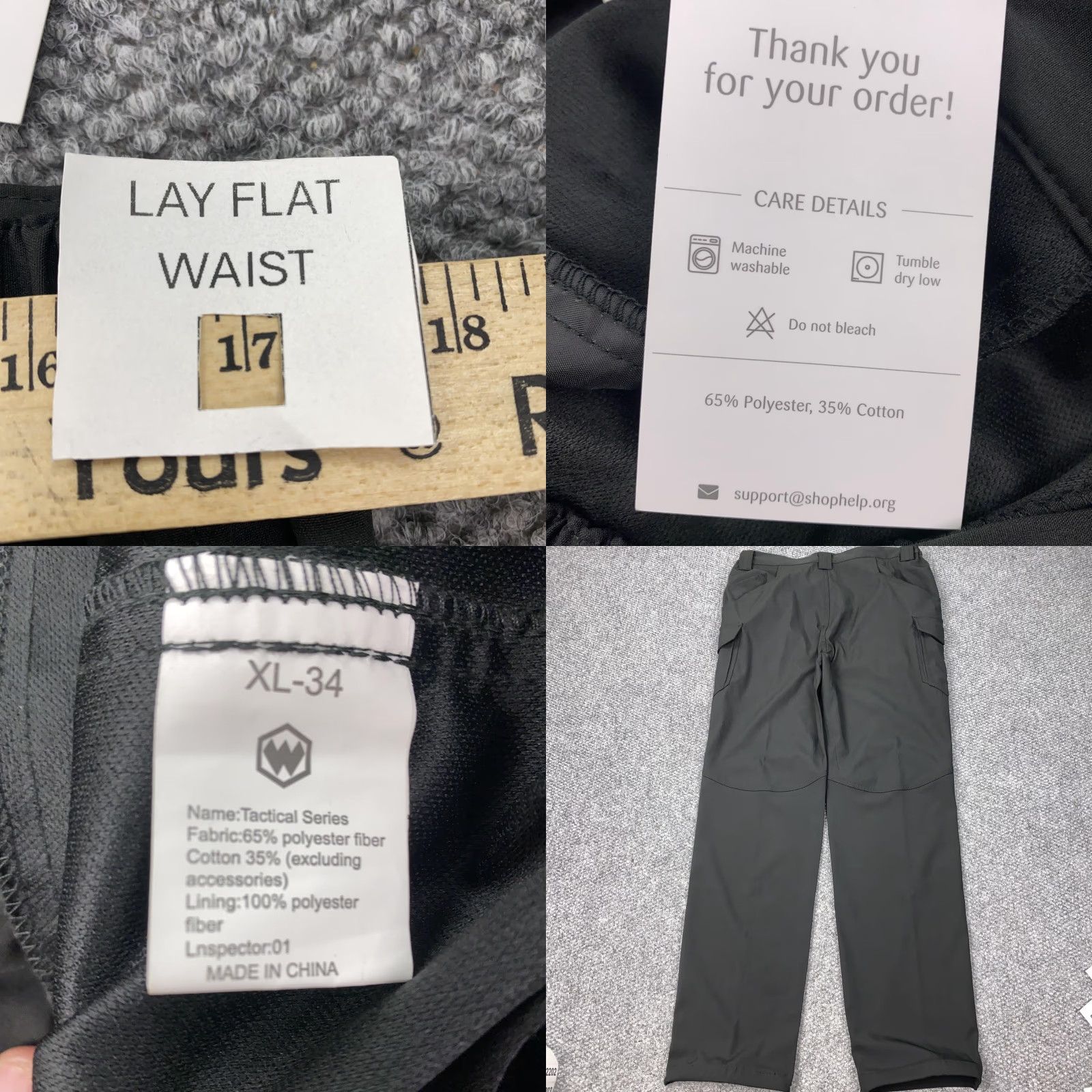 Vintage Flexcamo Tactical Pants Mens 34x34 Black Zip Cargo Pockets Elastic Waist Hiking Size US 34 / EU 50 - 8 Thumbnail