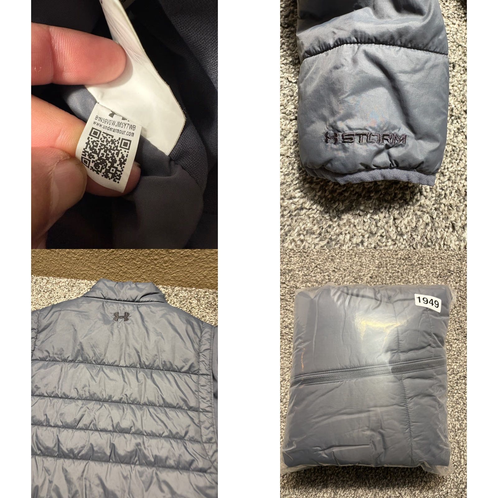 Under Armour Under Armour Storm Puffer Jacket Mens Medium Gray Full Zip Fleece Lined Size US M / EU 48-50 / 2 - 9 Thumbnail