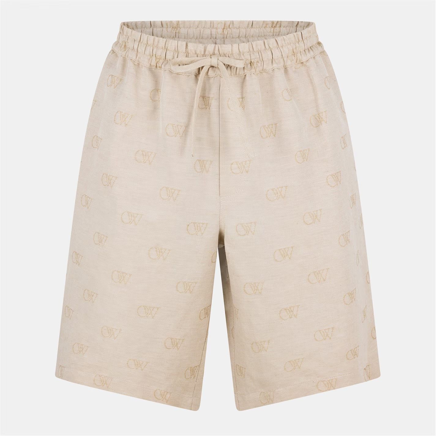 Off-White o1g2r1mq0326 Linen Tailored Shorts in Beige Size US 34 / EU 50 - 1 Thumbnail