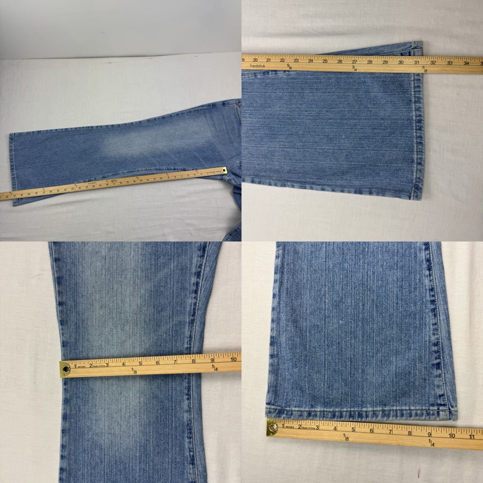American Eagle Outfitters VINTAGE American Eagle Jeans Womens 12 Reg Hipster Fit Low Waist Flare Y2K 90s Blue Size 34" / US 12 / IT 48 - 9 Thumbnail
