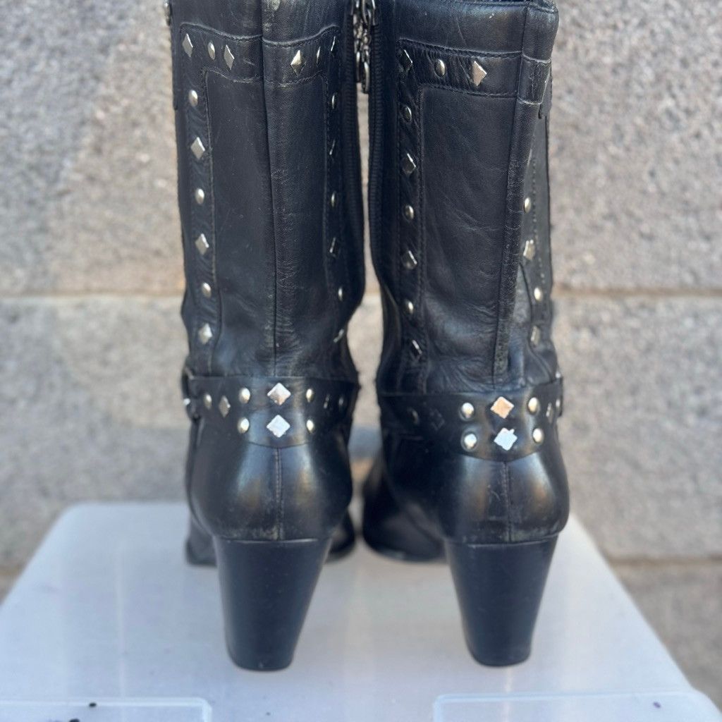 Harley Davidson Harley-Davidson Black Studded Heeled Boots Size 10 Size US 10 / IT 40 - 5 Thumbnail