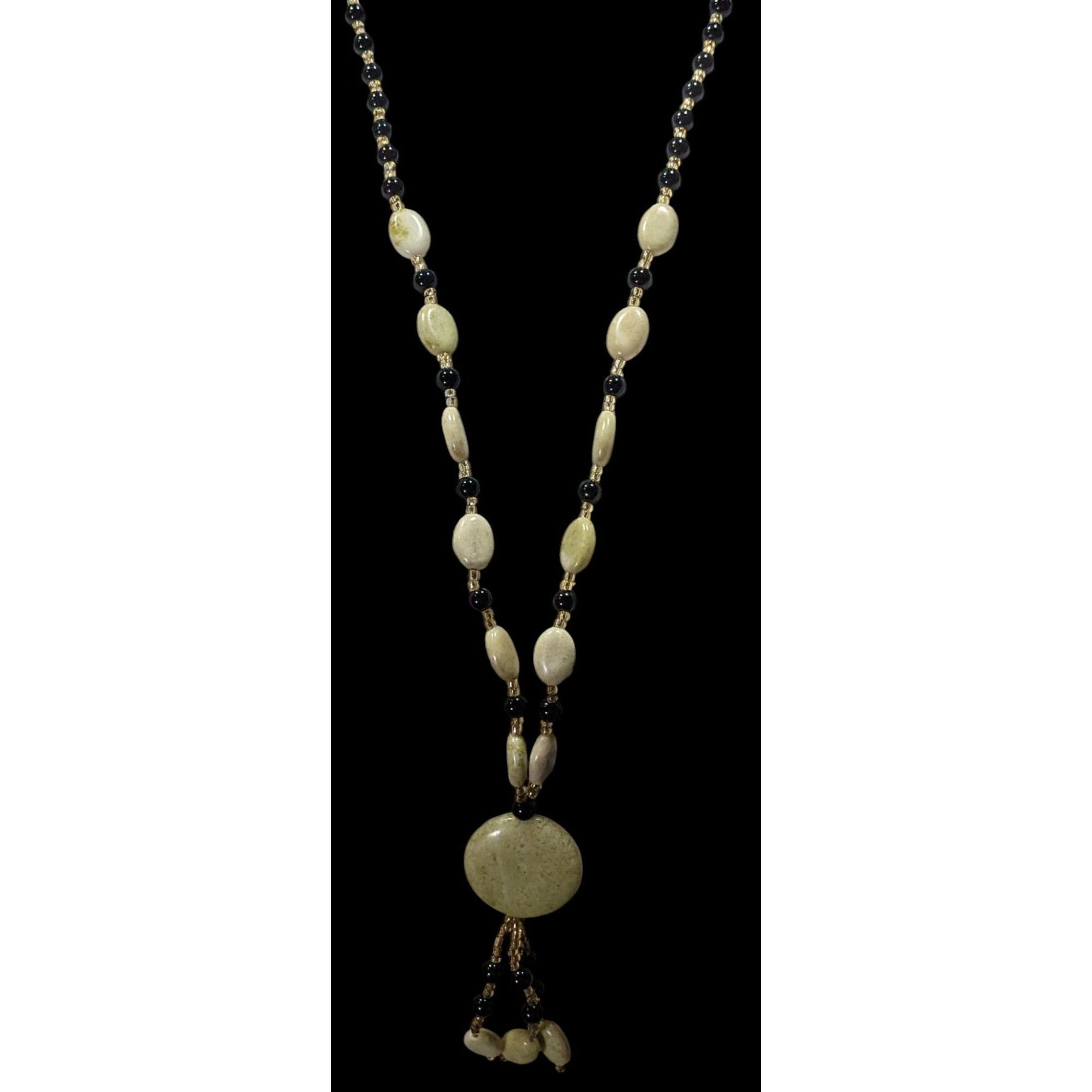 Handmade Vintage Handmade Stone And Glass Beaded Necklace Size ONE SIZE - 2 Thumbnail