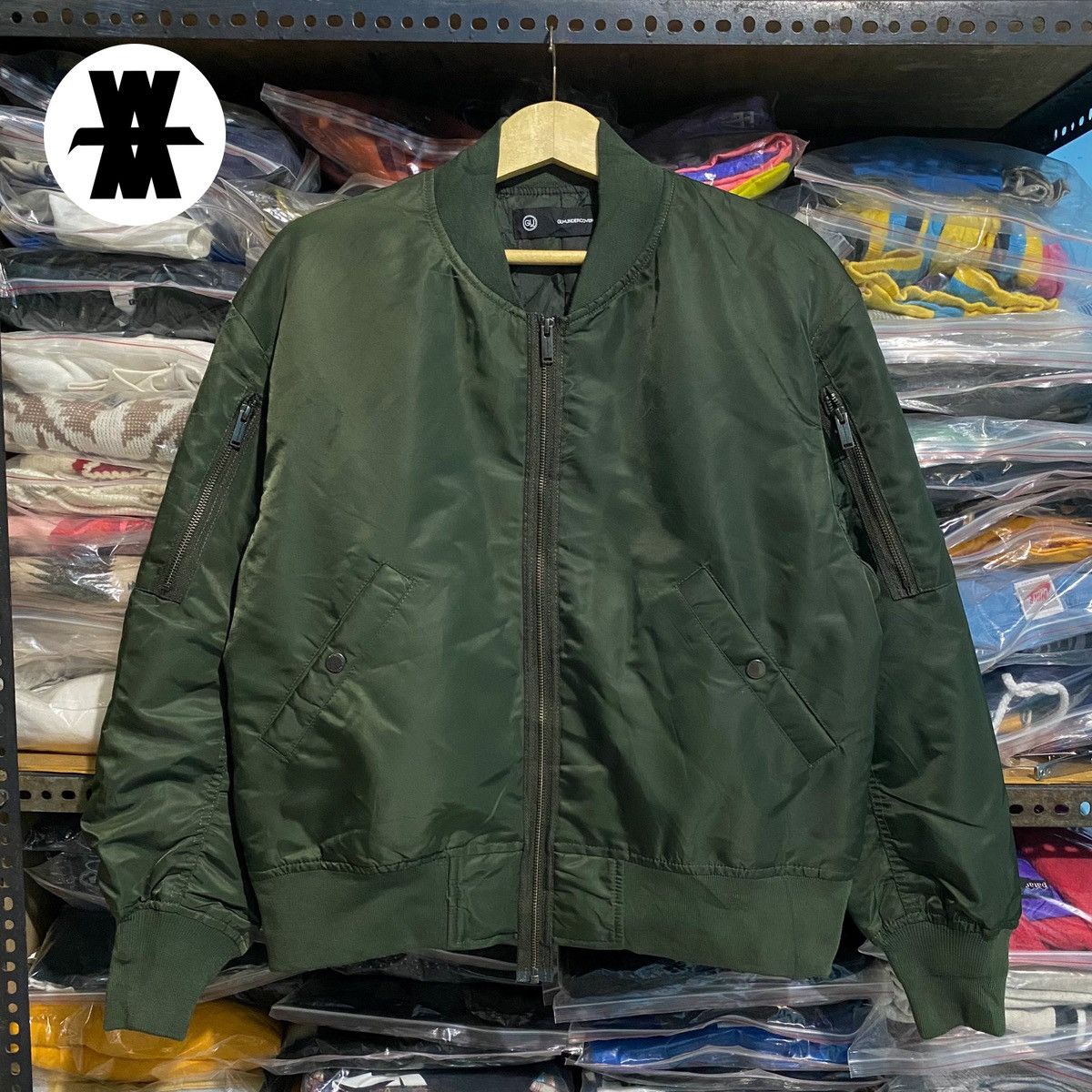 image of 20471120 x Seditionaries Gu X Undercover Freedom Noise Bomber Jacket in Green, Men's (Size Small)