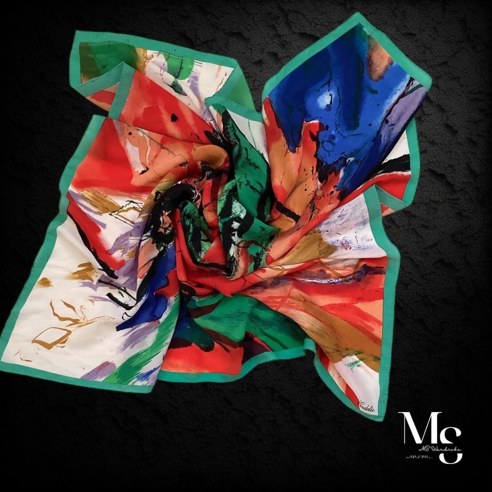 Other CODELLO Multicolor Art Print Silk Scarf 35.5" - 34.5´´ EX CO Size ONE SIZE - 1 Thumbnail