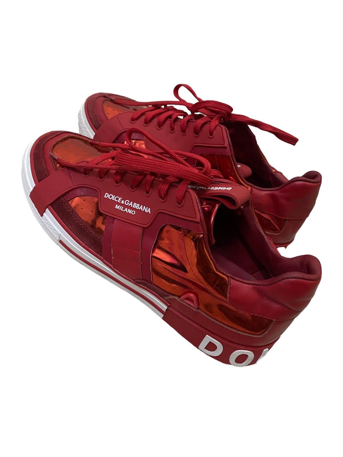 Dolce & Gabbana Dolce&Gabbana Portofino Leather Low Sneakers Size US 8.5 / EU 41-42 - 6 Thumbnail