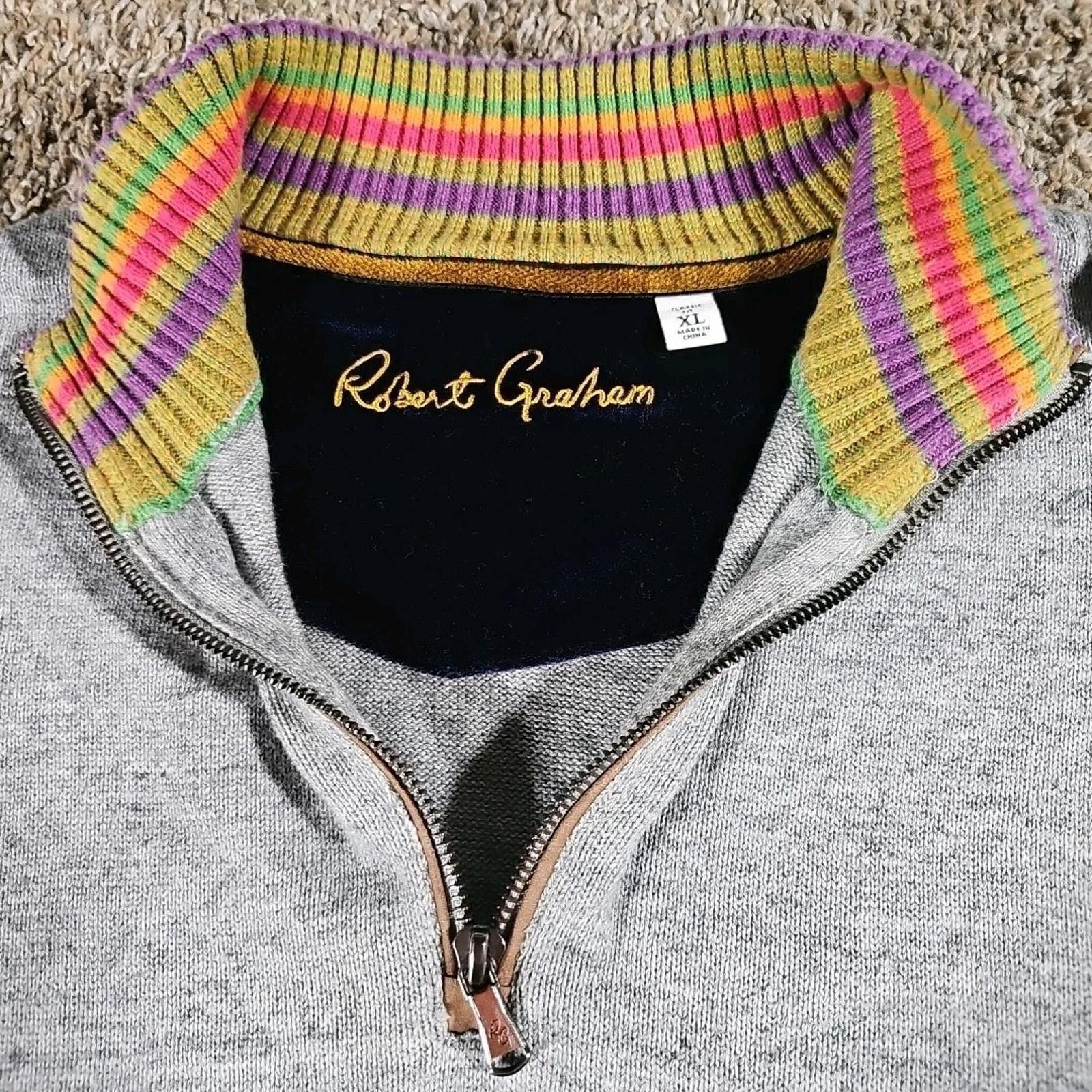Robert Graham Robert Graham Knowledge Wisdom Truth XL 1/4 zip Sweater Size US XL / EU 56 / 4 - 2 Thumbnail
