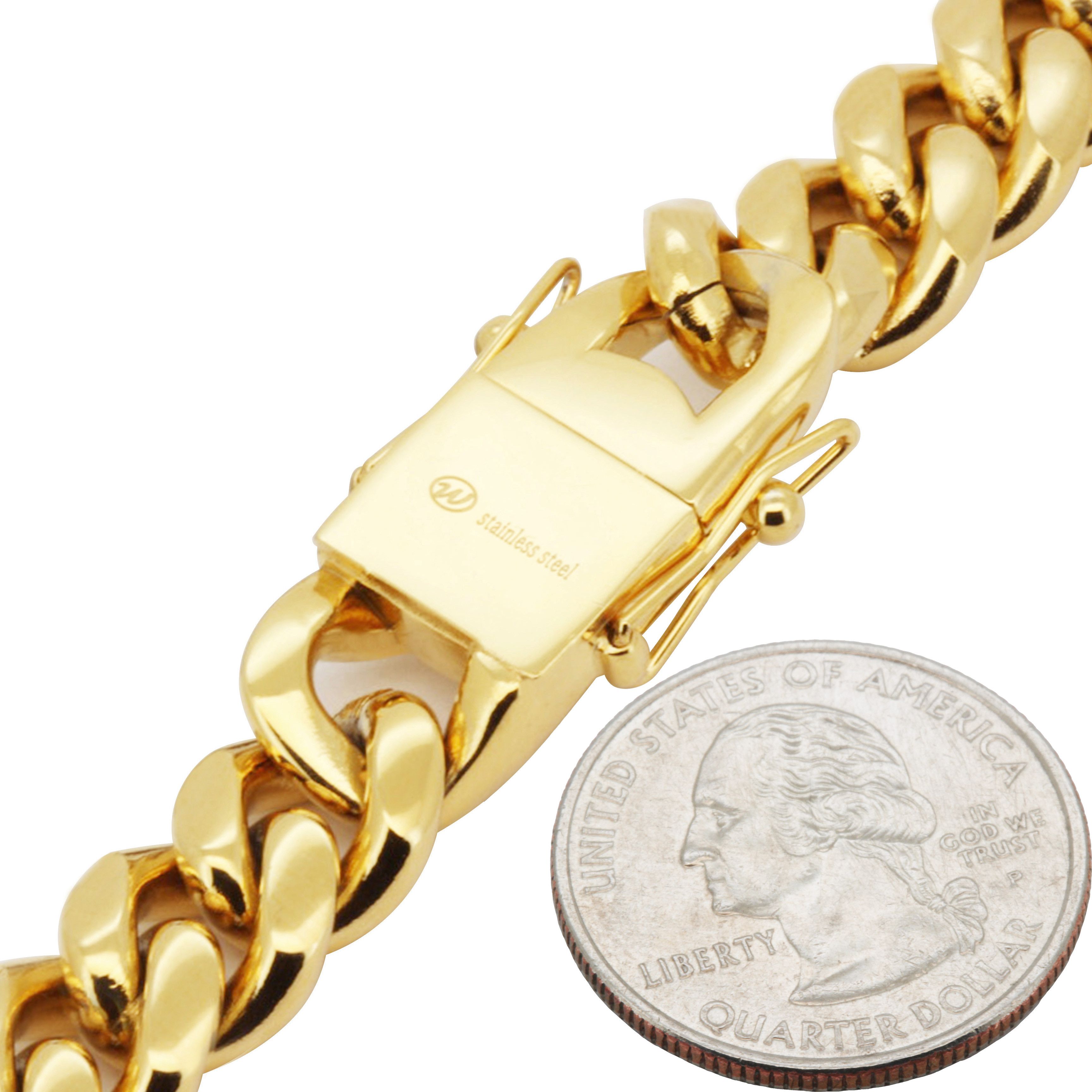 Other 316L SS 18k GP 12mm Miami Cuban Link Chain Necklace 24" Size ONE SIZE - 3 Thumbnail