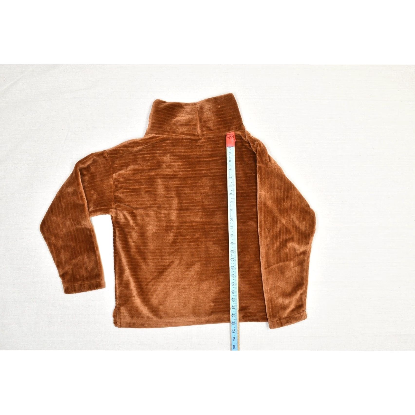 Loft LOFT Brown Velour Ribbed Cowl Neck Pullover Top Sweater M Medium Women Size M / US 6-8 / IT 42-44 - 6 Thumbnail