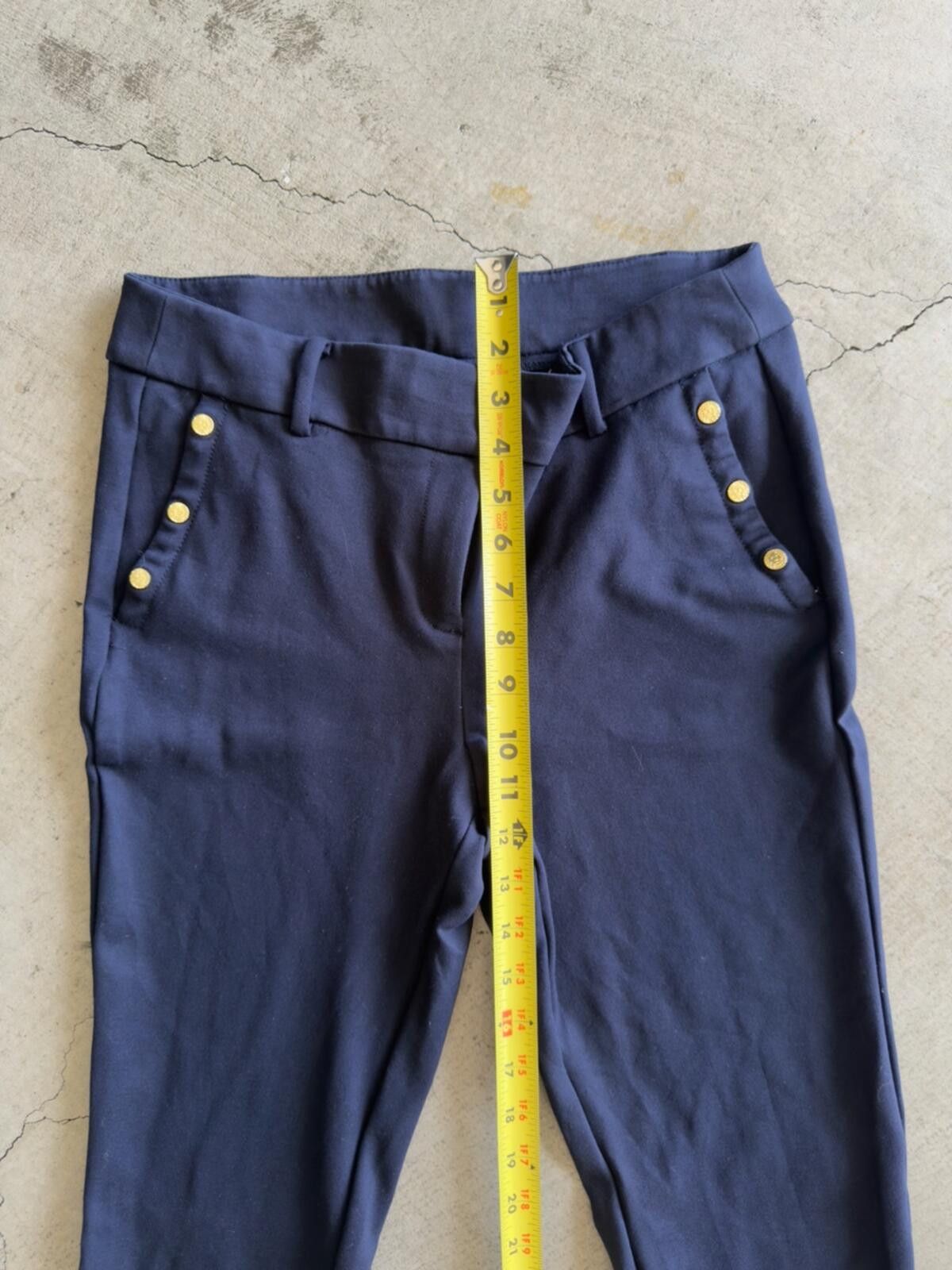 Other Anne Klein / Gold Button Detail Stretch Pants Leggings Size 32" / US 10 / IT 46 - 4 Thumbnail