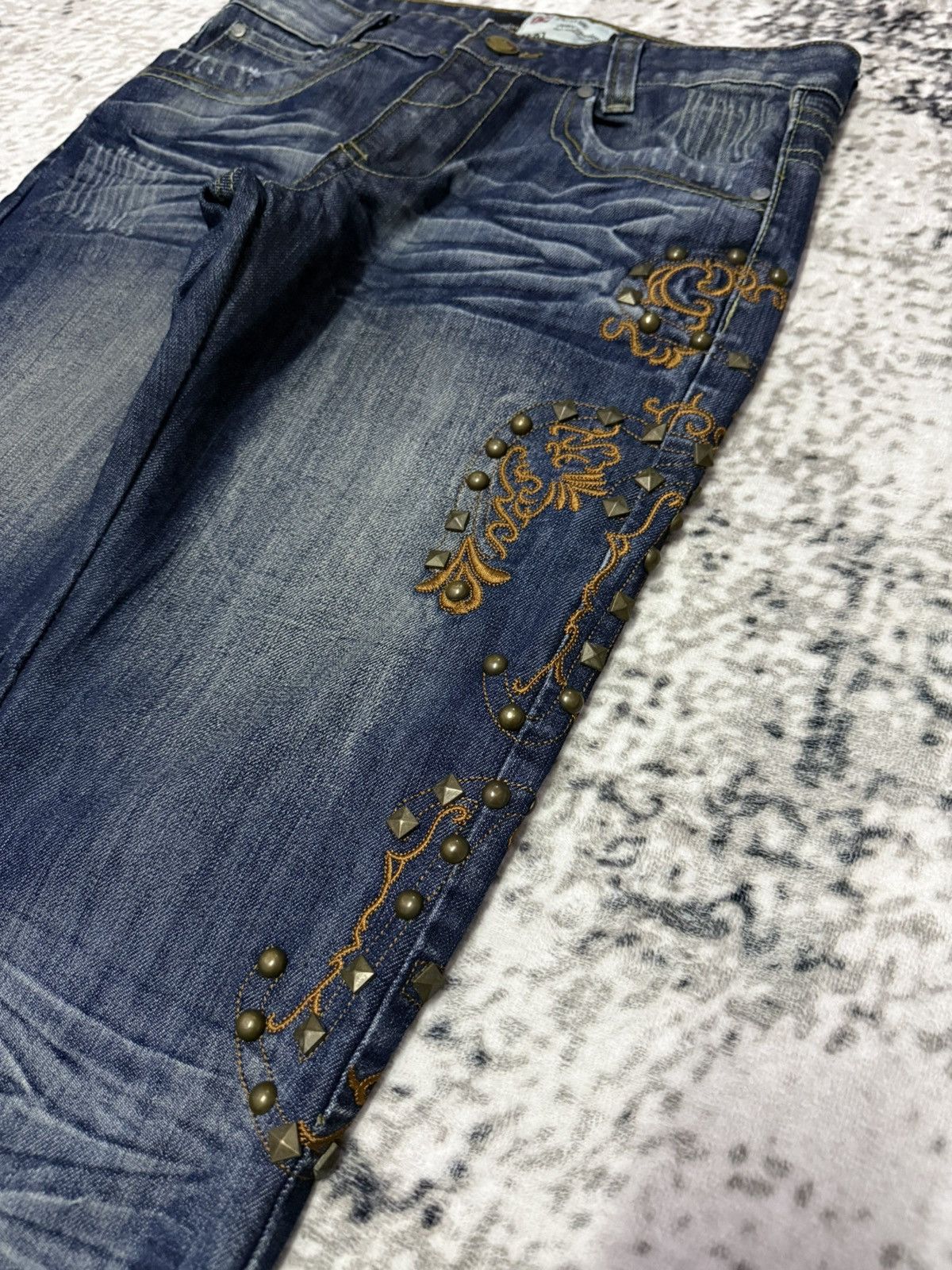 Japanese Brand Tornado Mart Style Studded Tribal Denim Japanese Brand Size US 30 / EU 46 - 4 Thumbnail