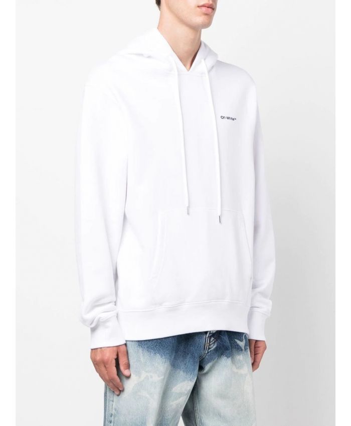 Off-White o1gr1nt1124 Wave Outl Diag Slim Hoodie in White Black Size US S / EU 44-46 / 1 - 2 Thumbnail