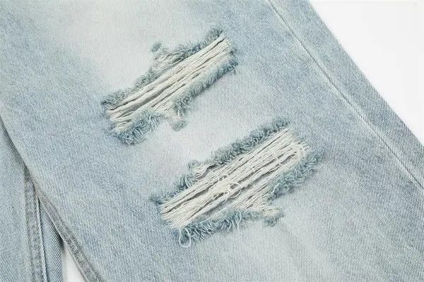Japanese Brand Kon Men's ripped jeans street hip-hop straight loose washed Size US 32 / EU 48 - 4 Thumbnail