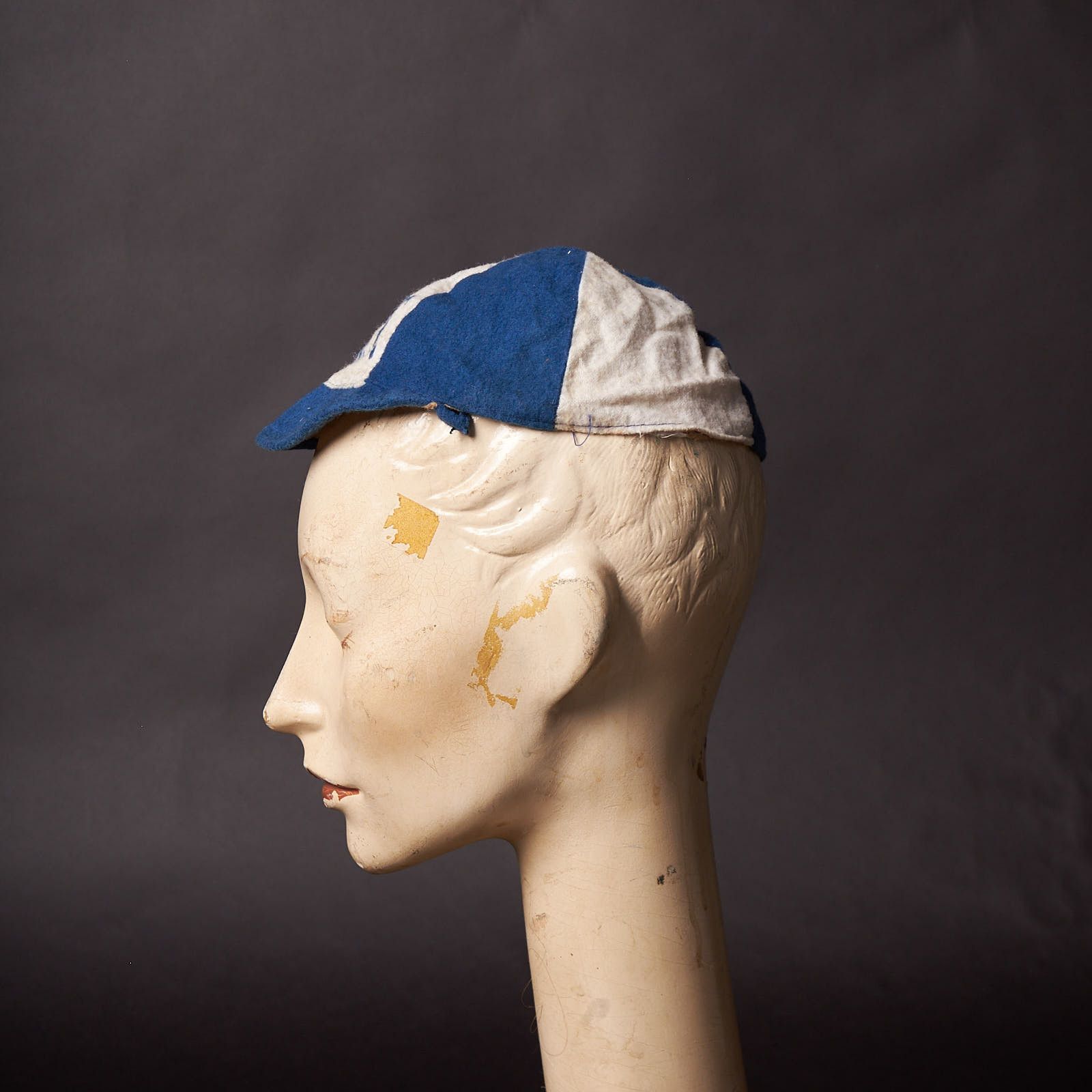 Vintage 1940s – 1950s Blue and White School Boy Cap Hat Size ONE SIZE - 3 Thumbnail