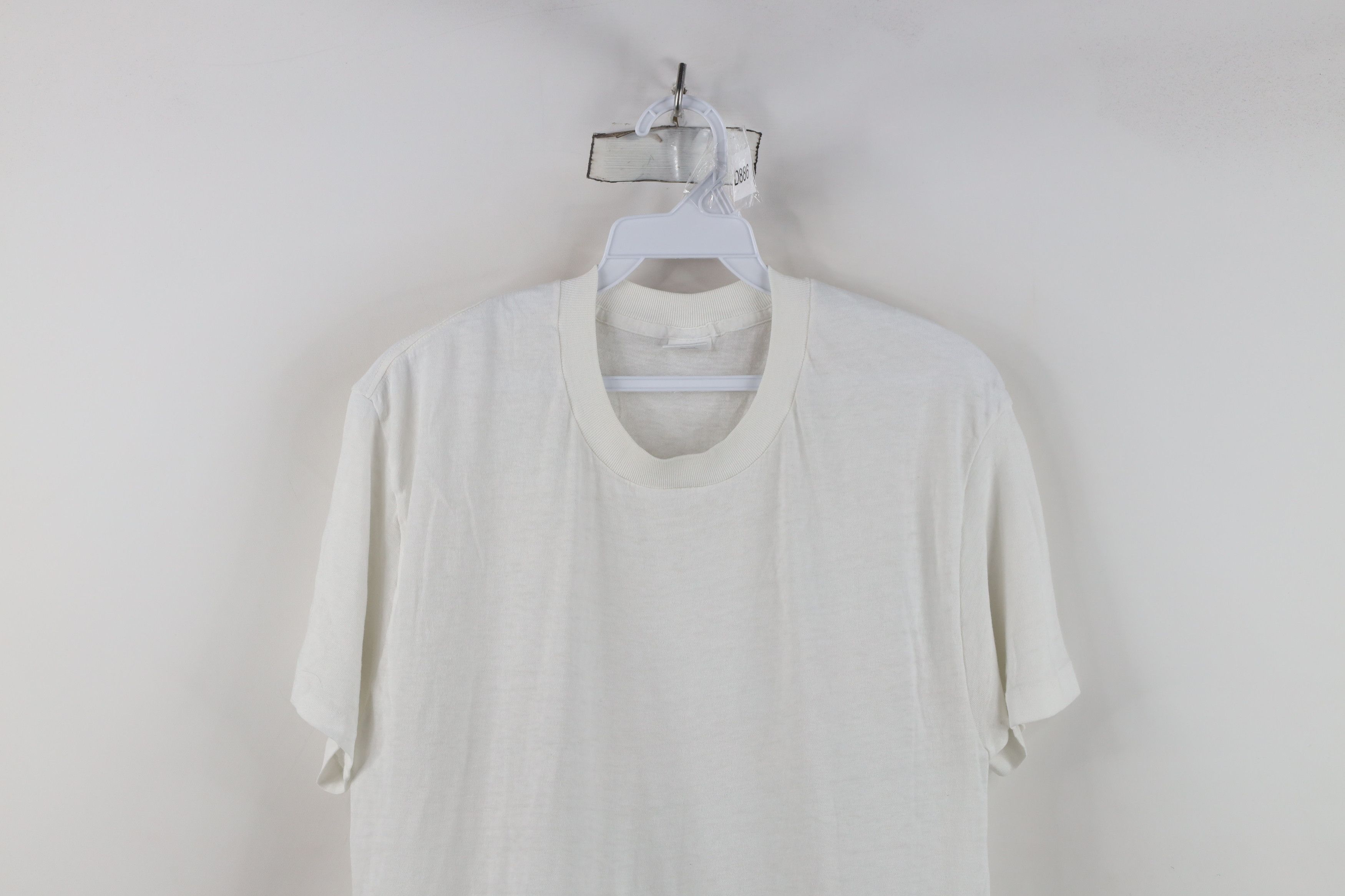 Vintage Vintage 90s Streetwear Blank Super Thin T-Shirt White USA Size US L / EU 52-54 / 3 - 2 Thumbnail