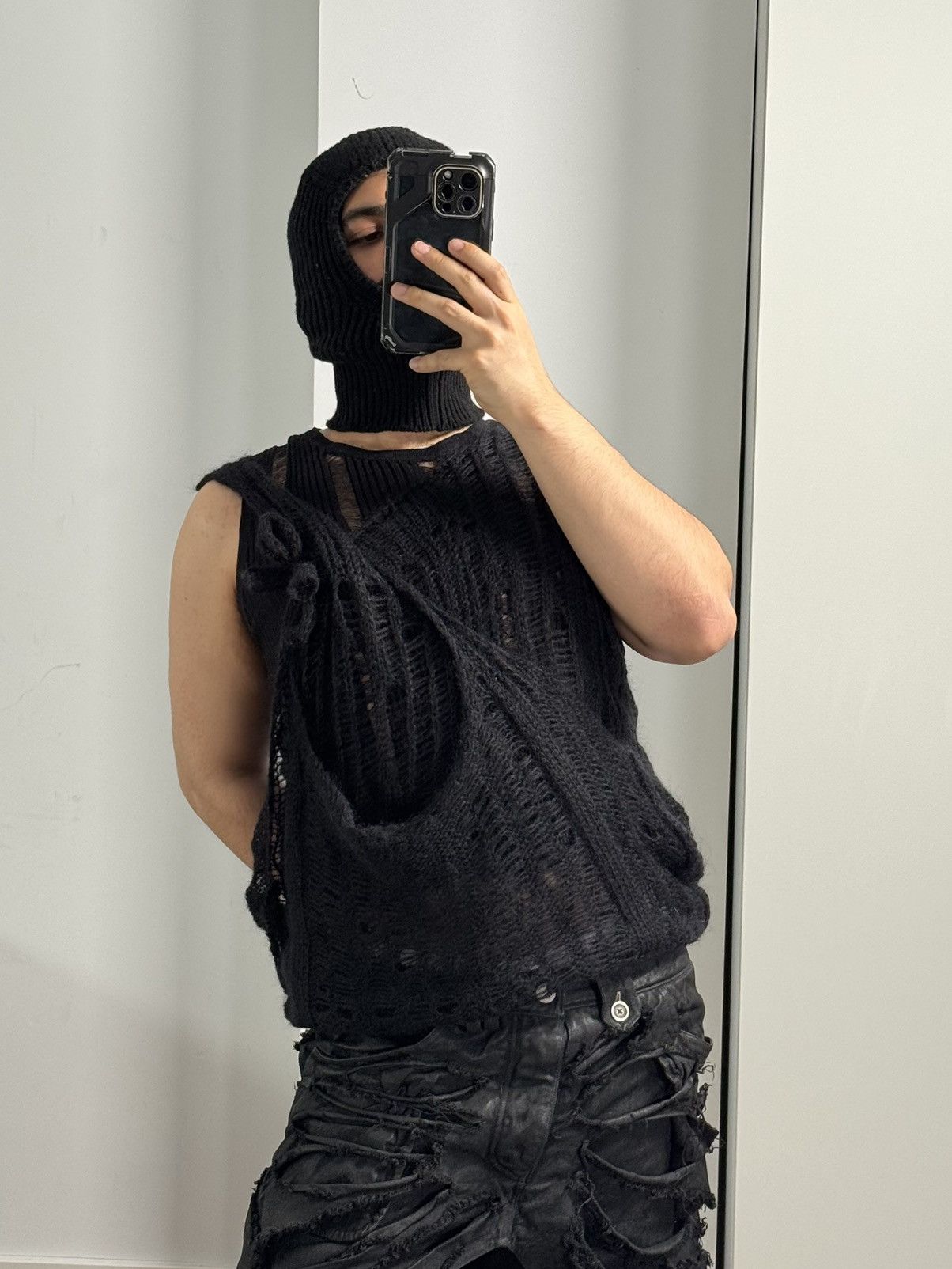 SHINE LUXURY Shine Luxury “Sodoma” Extended Distressed Mohair Tank Top Size US M / EU 48-50 / 2 - 3 Thumbnail