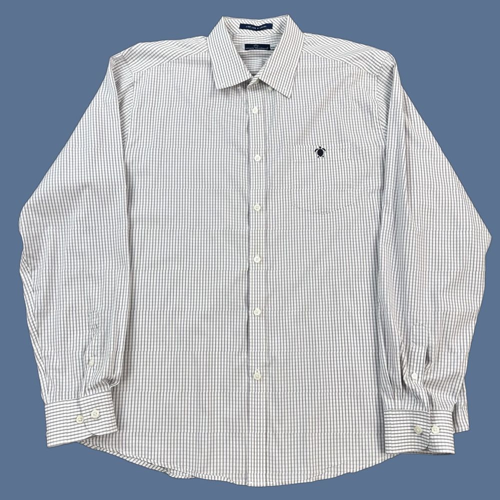 Vintage Simply Southern Shirt Mens 2XL White Check Long Sleeve Stretch Turtle Logo Preppy Size US XXL / EU 58 / 5 - 1 Thumbnail