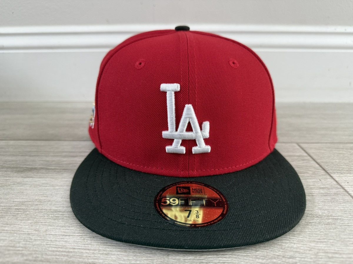 New Era Los Angeles Dodgers Hat Club New Era Red Black Fitted 7 3/8 Size ONE SIZE - 1 Thumbnail