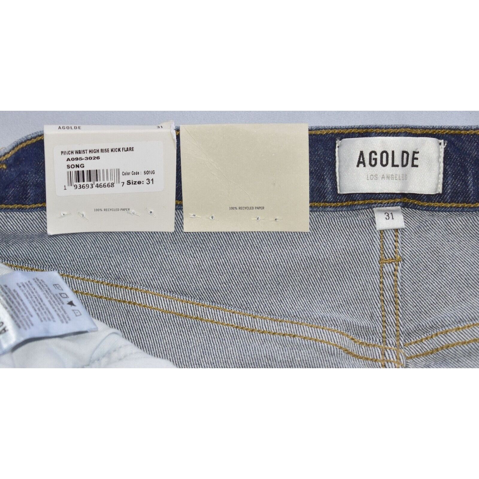 Agolde NWT AGOLDE Soft Cotton Pinch Waist High Rise Kick Jeans 31 Size 31" - 6 Thumbnail