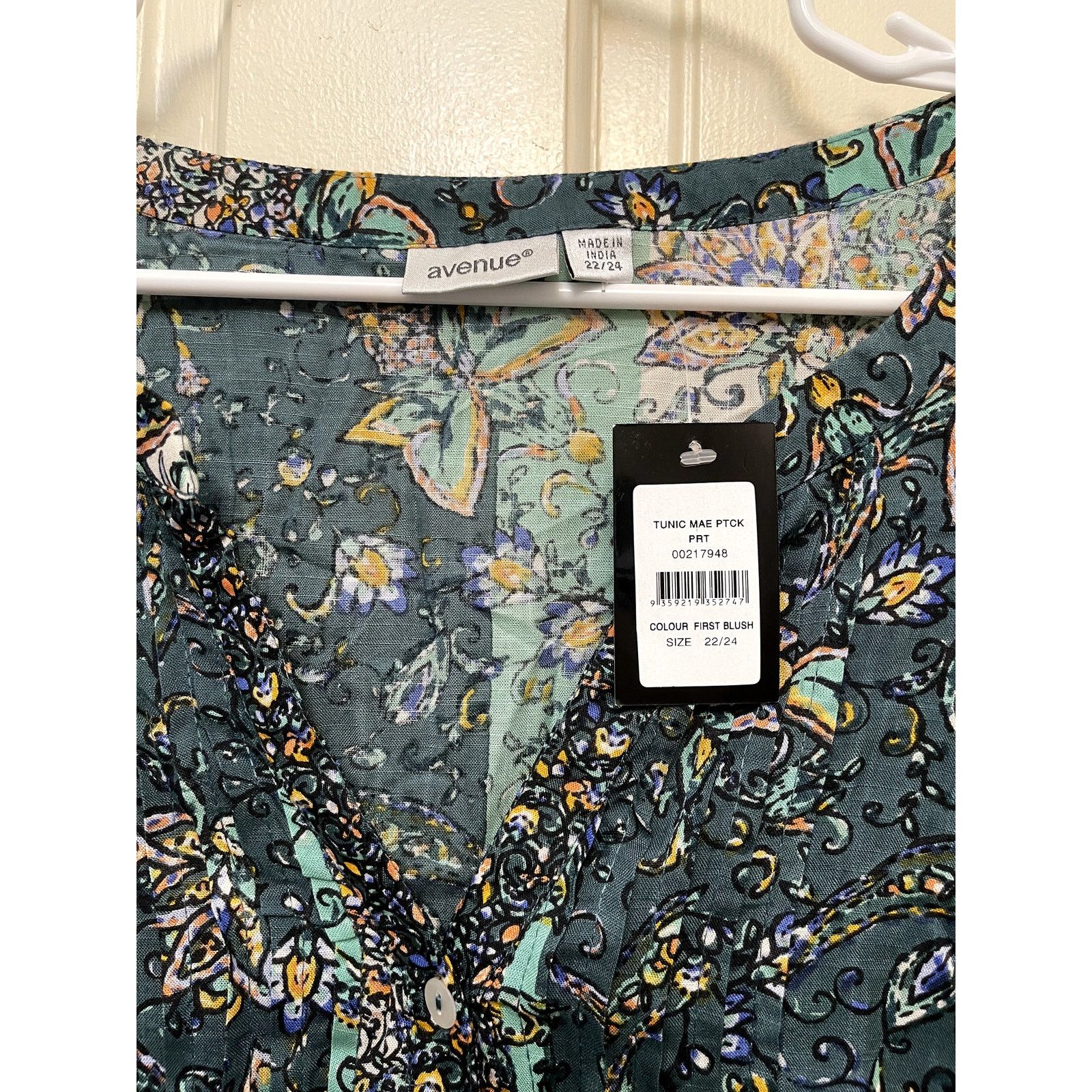Unknown London Avenue Green Patterned Tunic Blouse Top Plus Sz 22/24 Size 3XL / US 20-22 - 3 Thumbnail