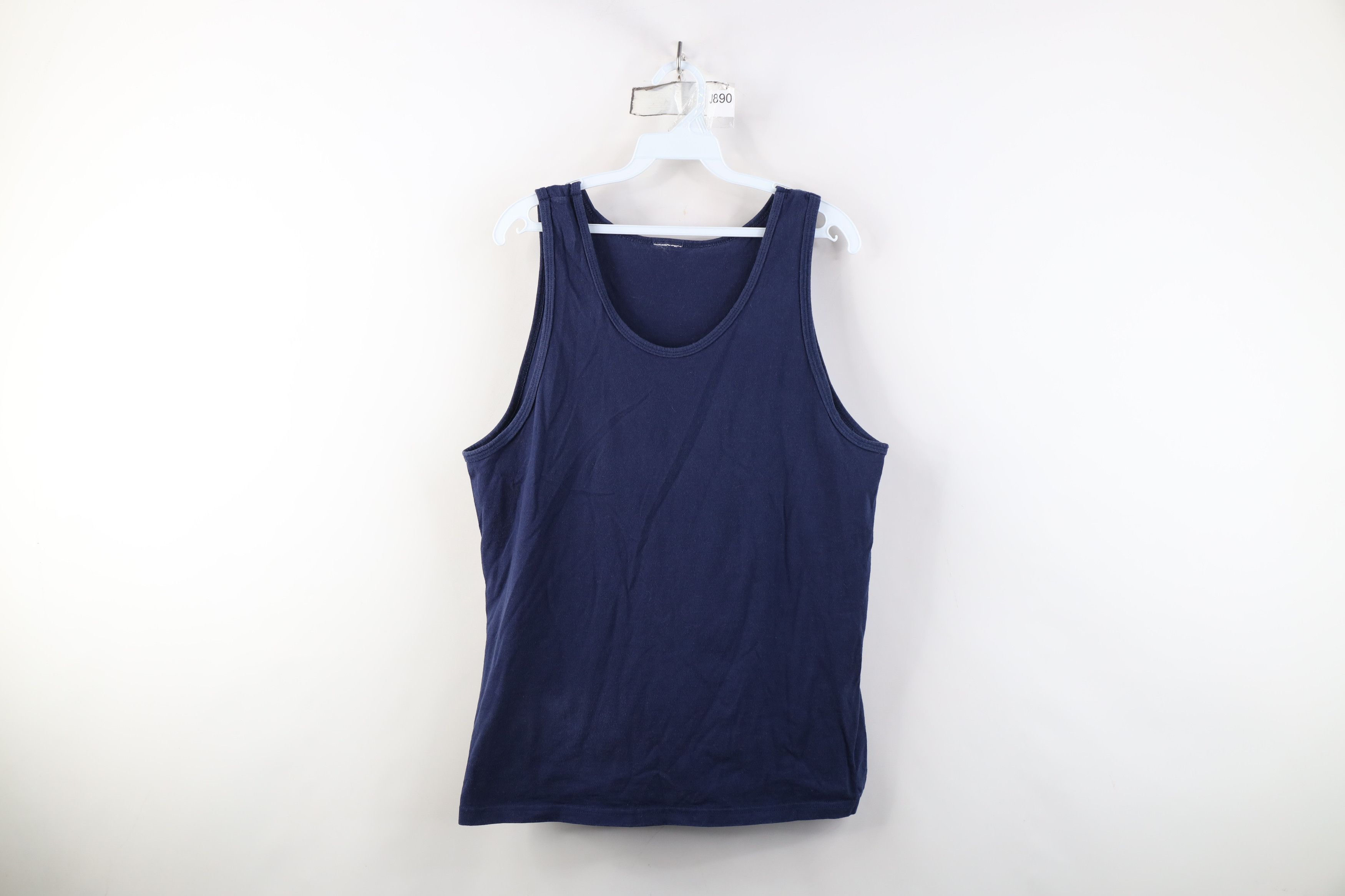 Vintage Vintage 90s Streetwear Blank Tank Top T-Shirt Navy Blue Size US M / EU 48-50 / 2 - 1 Thumbnail