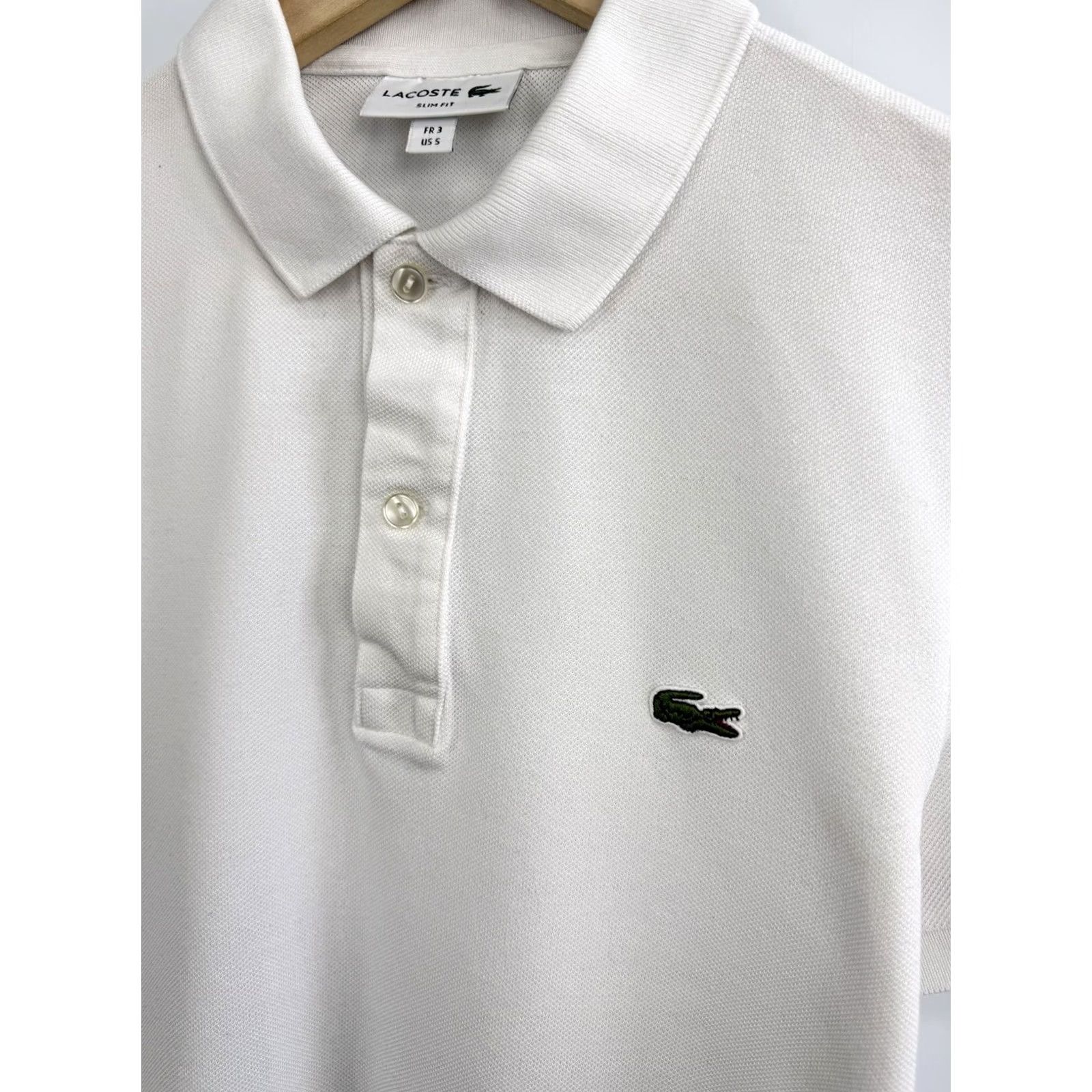 Lacoste VINTAGE Lacoste Polo Shirt Men Slim Fit Made in France Rare Retro White S Size US S / EU 44-46 / 1 - 5 Thumbnail