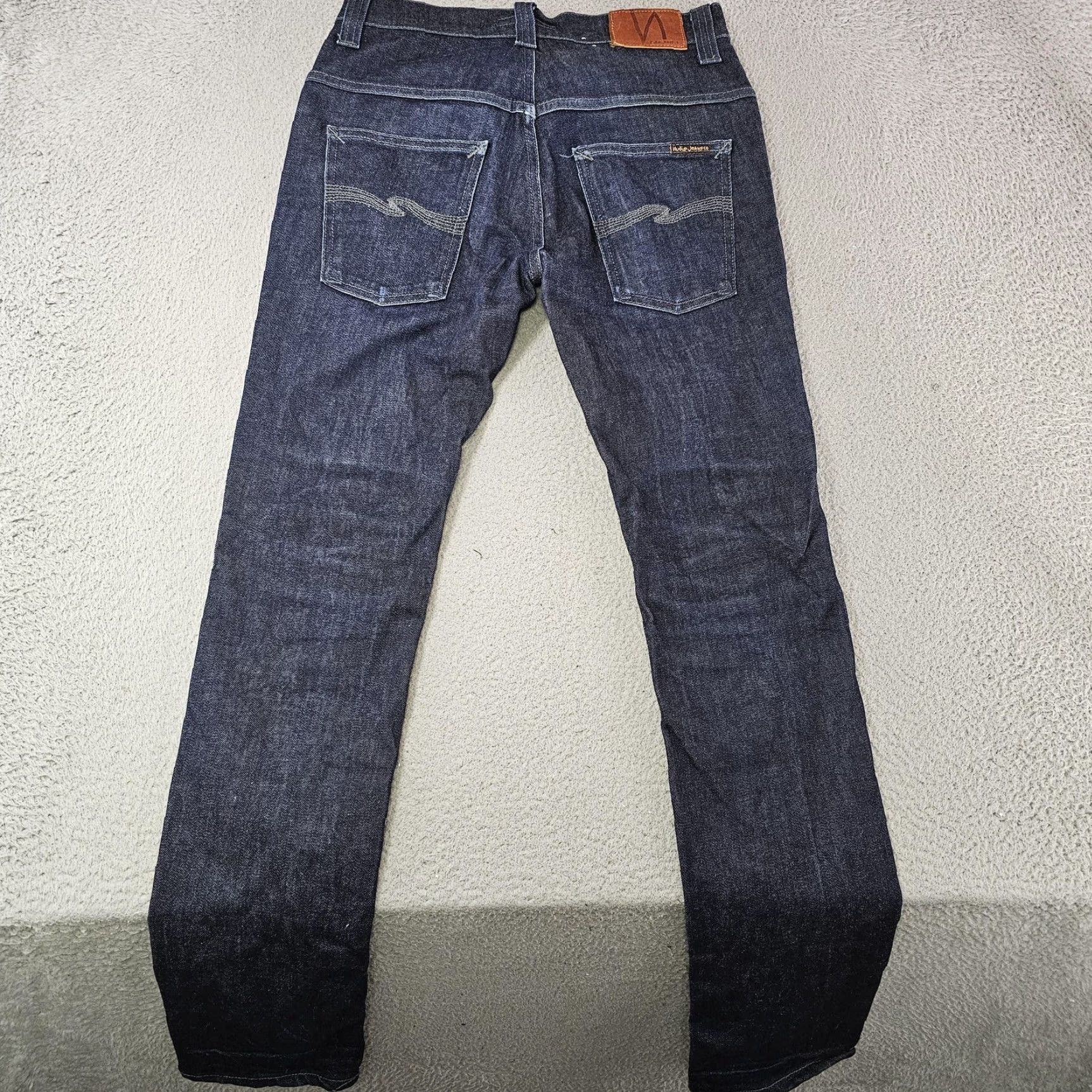 Nudie Jeans Nudie Jeans Co Thin Finn Jeans Mens 29x31 Denim Slim Tapered Zip Fly 5-Pocket Organic Cotton Blend Dark Wash Jeans Mens Size US 29 - 7 Thumbnail