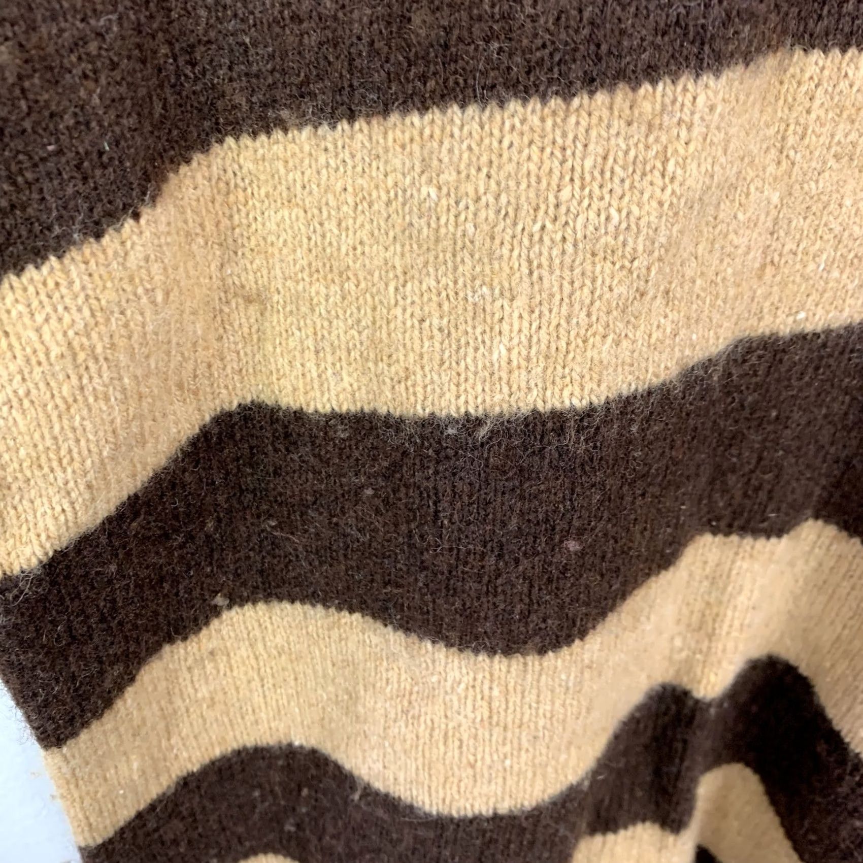 Jantzen VINTAGE Jantzen Polo Sweater Striped Knit Collared Mens L Brown Tan Pullover Rib-Knit Modern Classic Retro 90s Size US L / EU 52-54 / 3 - 3 Thumbnail
