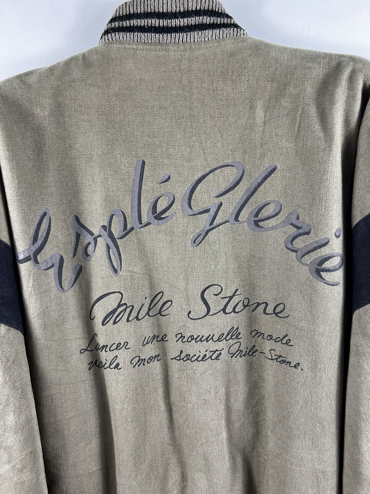 Japanese Brand 🔥 MILE-STONE SPELLOUT BIG LOGO VARSITY JACKET - L Size US L / EU 52-54 / 3 - 11 Thumbnail