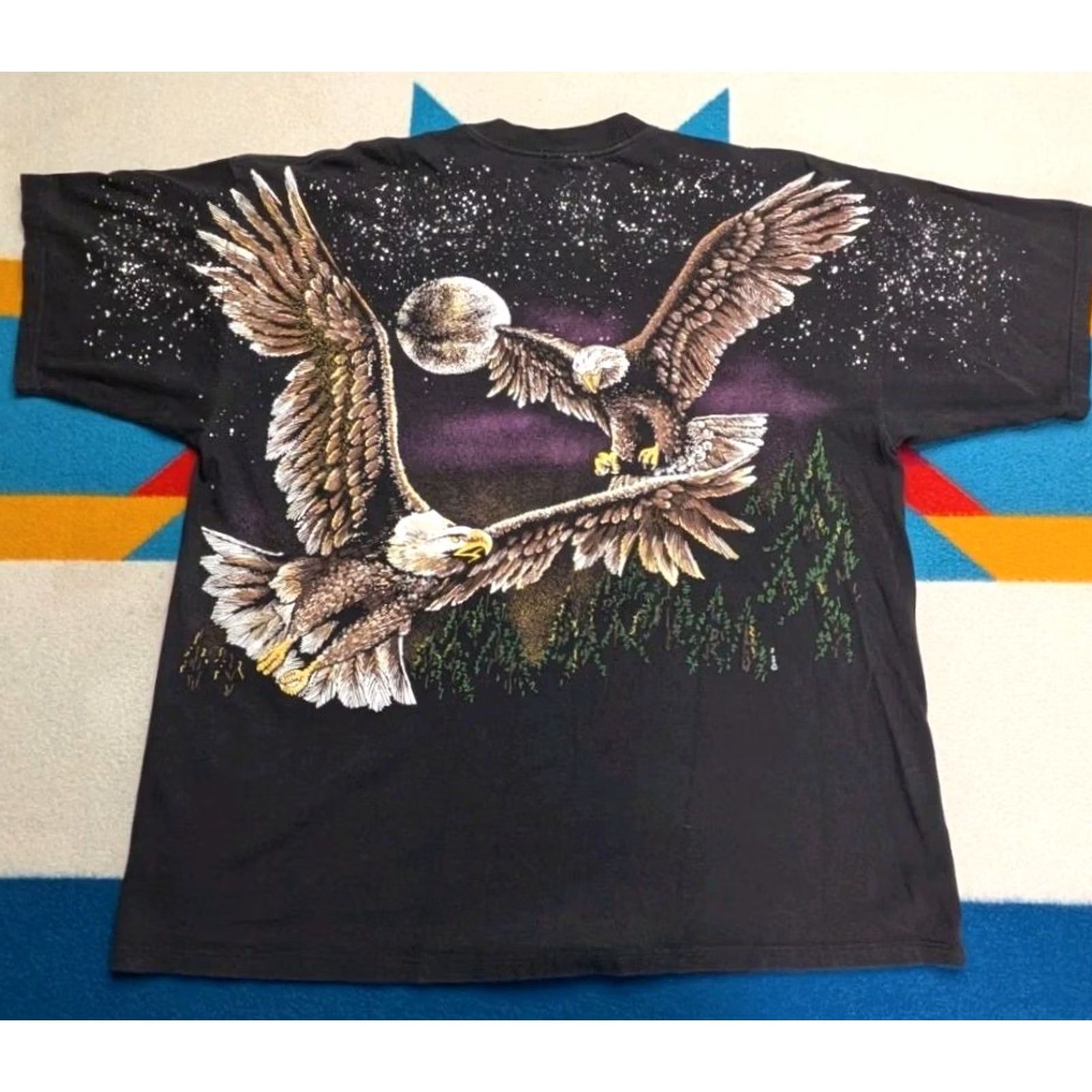 Gildan VINTAGE Eagle Shirt All Over Print 2XL 1995 Nigara Falls Canada Night Eagles AOP Size US XXL / EU 58 / 5 - 2 Thumbnail