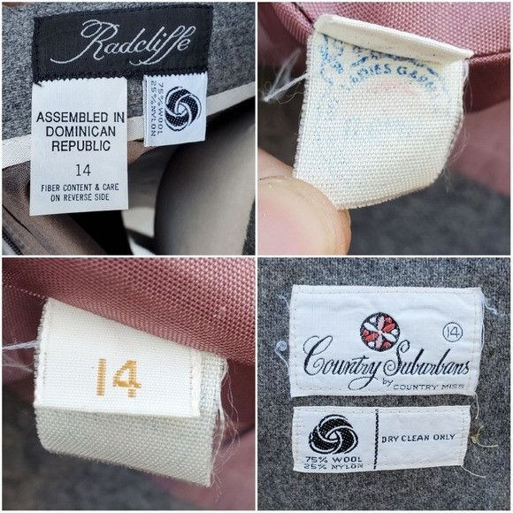 Designer × Vintage Vintage 80s Retro Preppy Acadamia Gray Wool Blend Suit Set Size 28" / US 6 / IT 42 - 5 Thumbnail