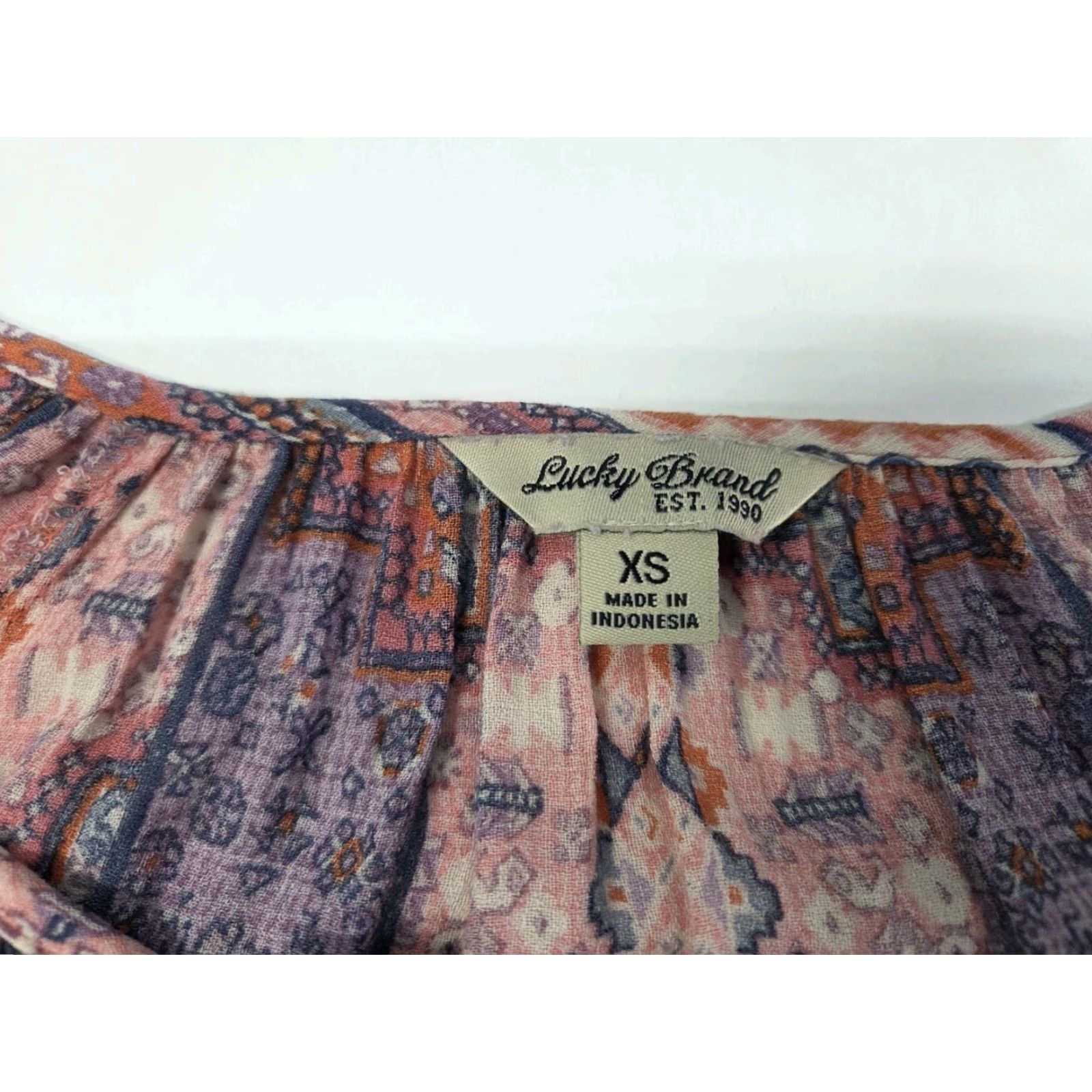 Lucky Brand Lucky Brand Womens Short Sleeve Front Tie Floral Blouse XS Multicolor Size XS / US 0-2 / IT 36-38 - 3 Thumbnail